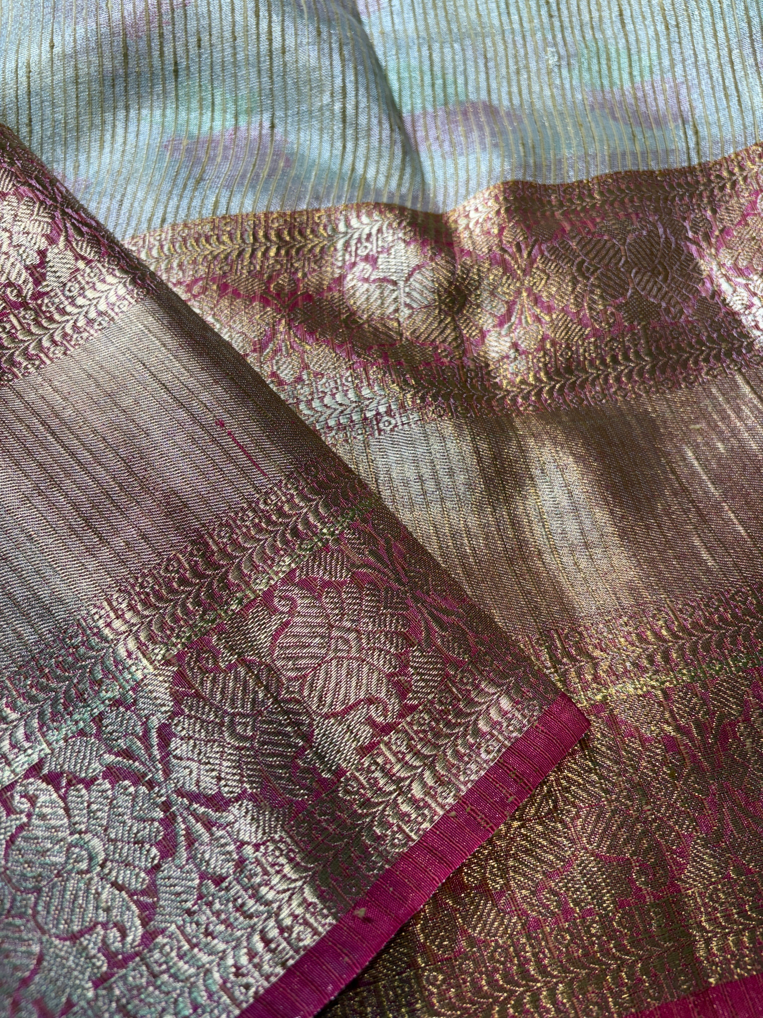 Contrast Banarasi Fancy Tissue Meena Saree