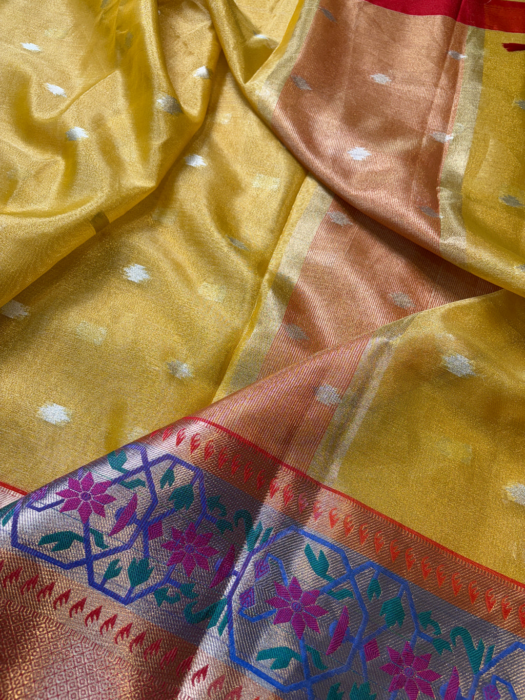 Contrast Banarasi Fancy Tissue Meena Saree