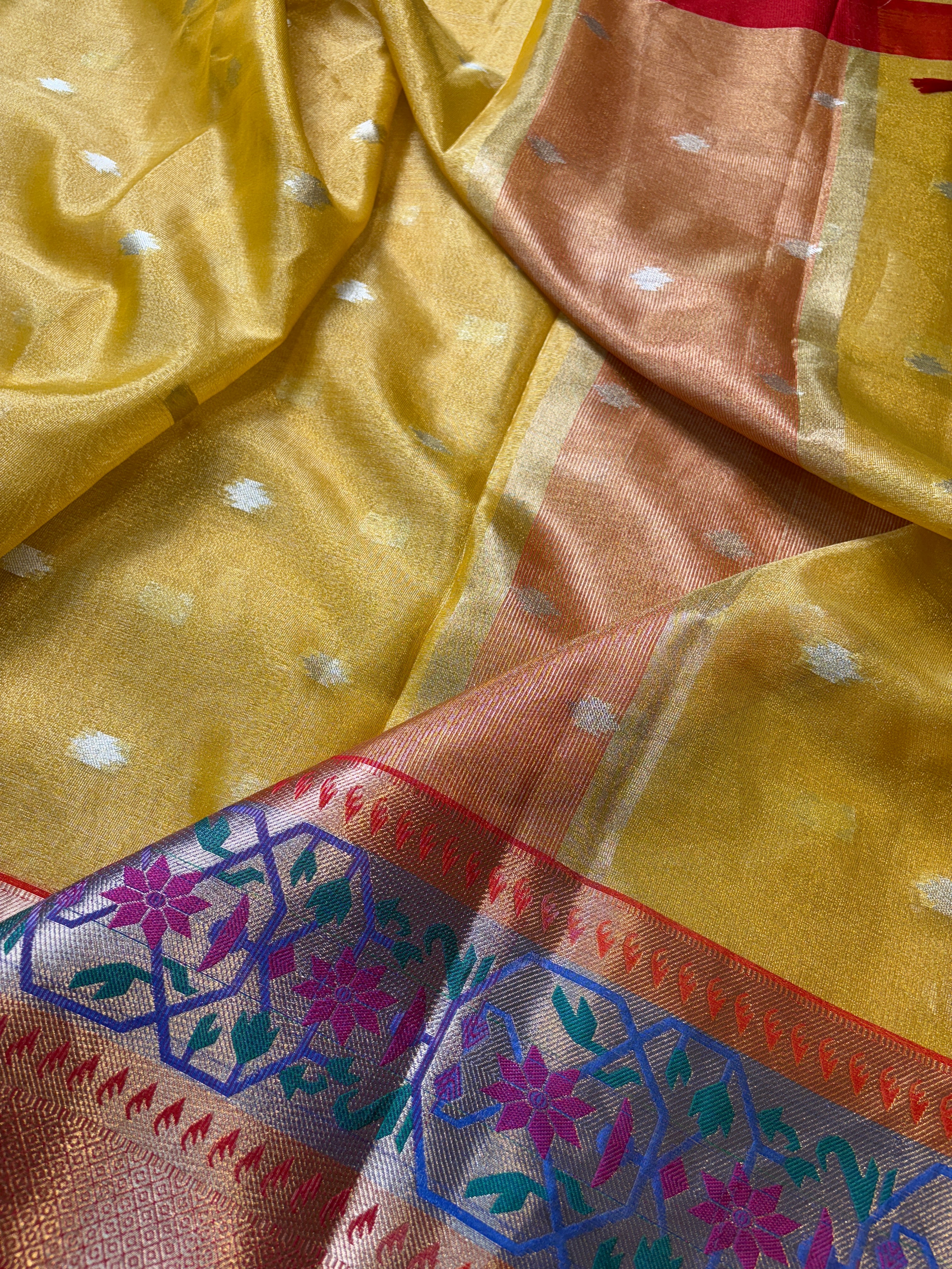 Contrast Banarasi Fancy Tissue Meena Saree