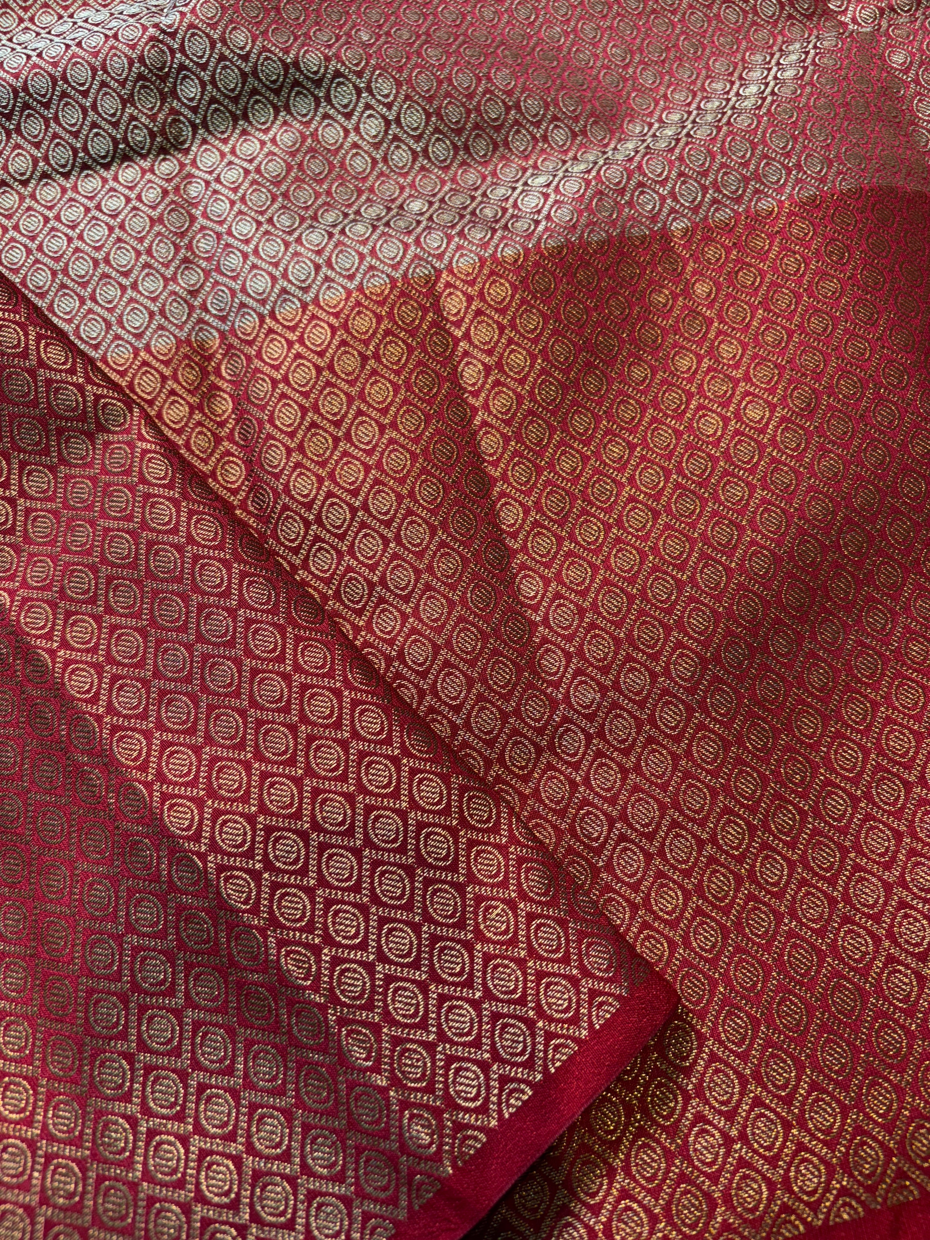 Contrast Banarasi Katan Brocade Silk Saree