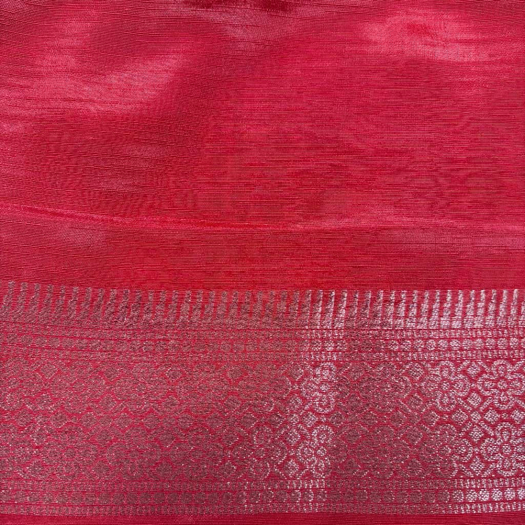 Red Banarasi Mashru Satin Silk Saree