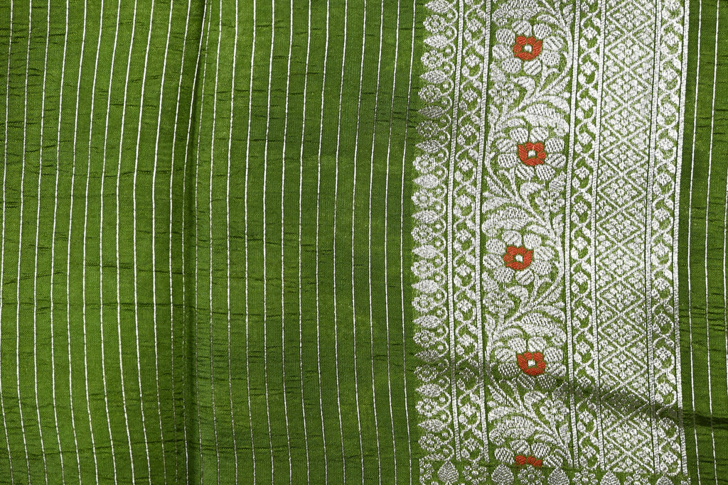 Mahanadi Green Pure Banarasi Katan Silk Saree
