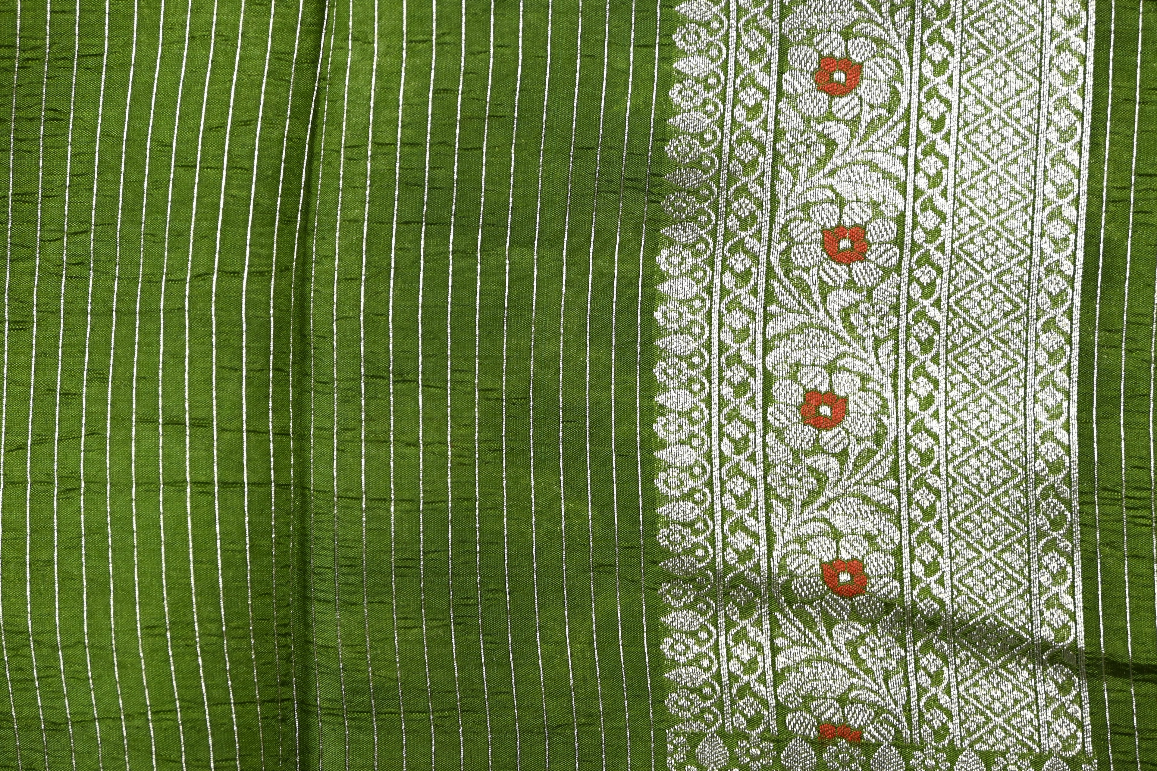 Mahanadi Green Pure Banarasi Katan Silk Saree