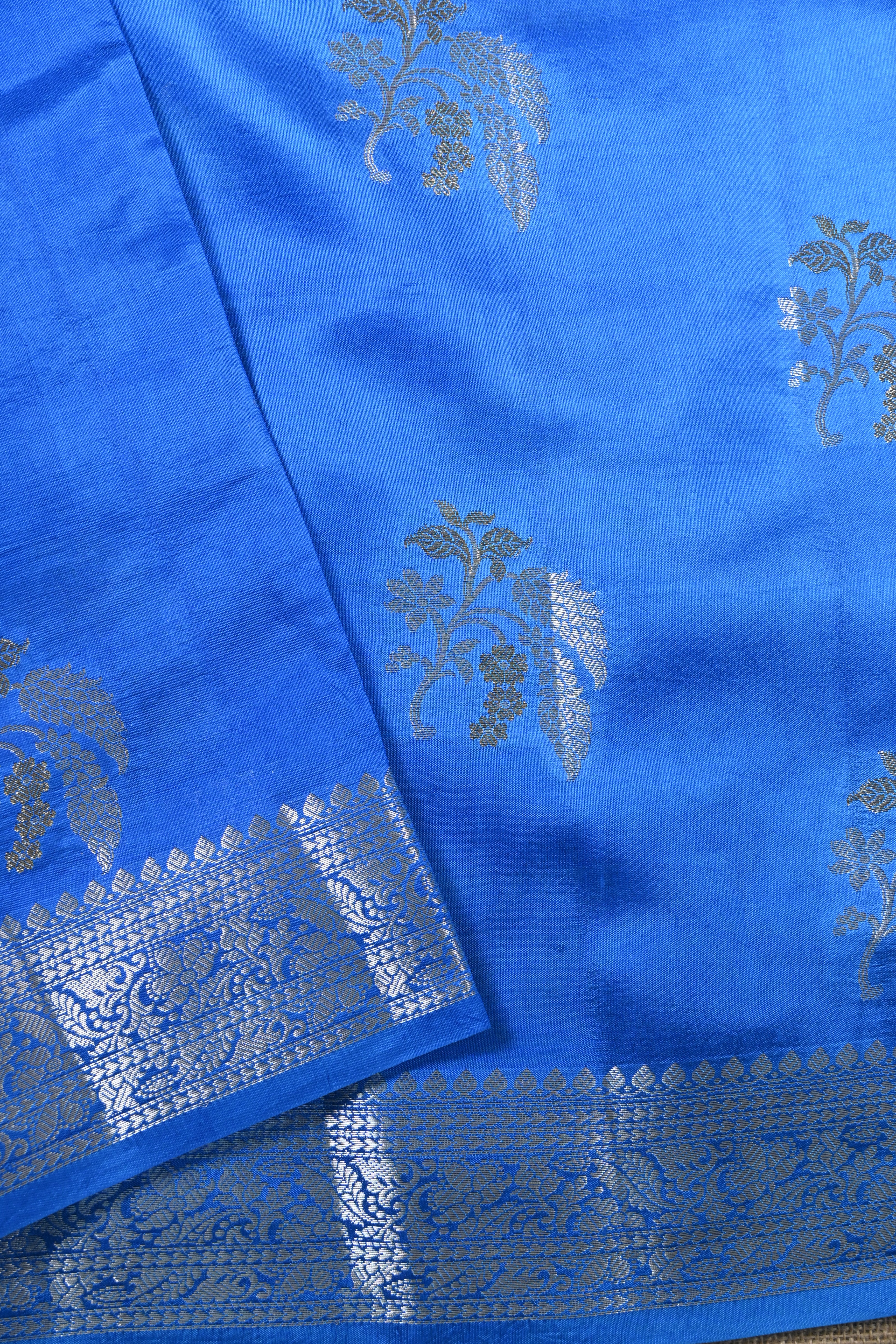 Blue Pure Banarasi Katan Silk Saree
