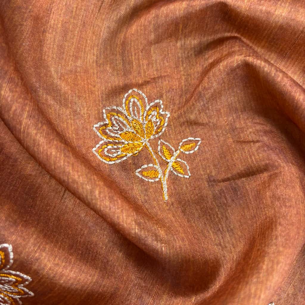 Chocolate Brown Banarasi Tussar Matka