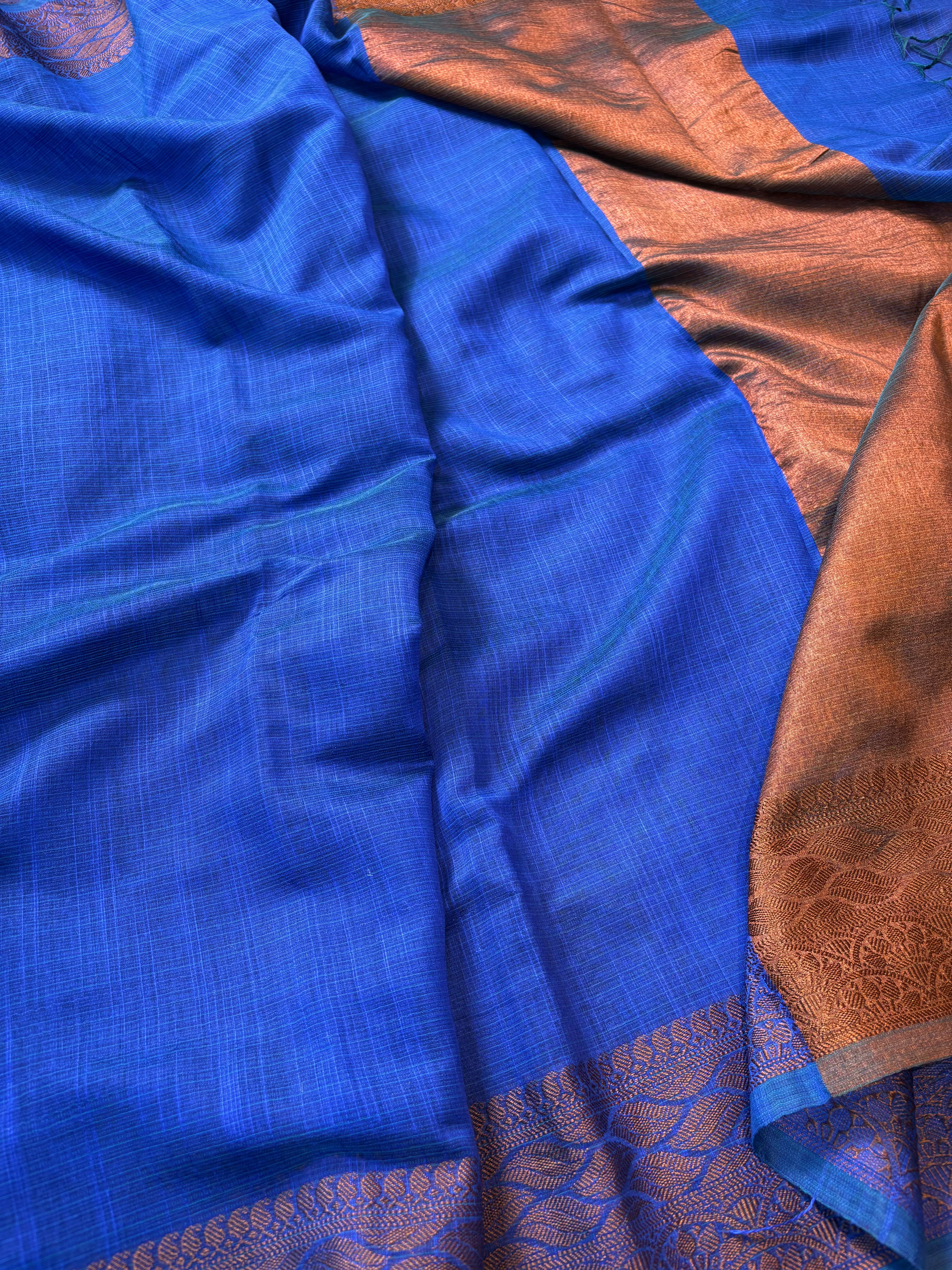 Royal Blue Banarasi Fancy Mesrise Saree