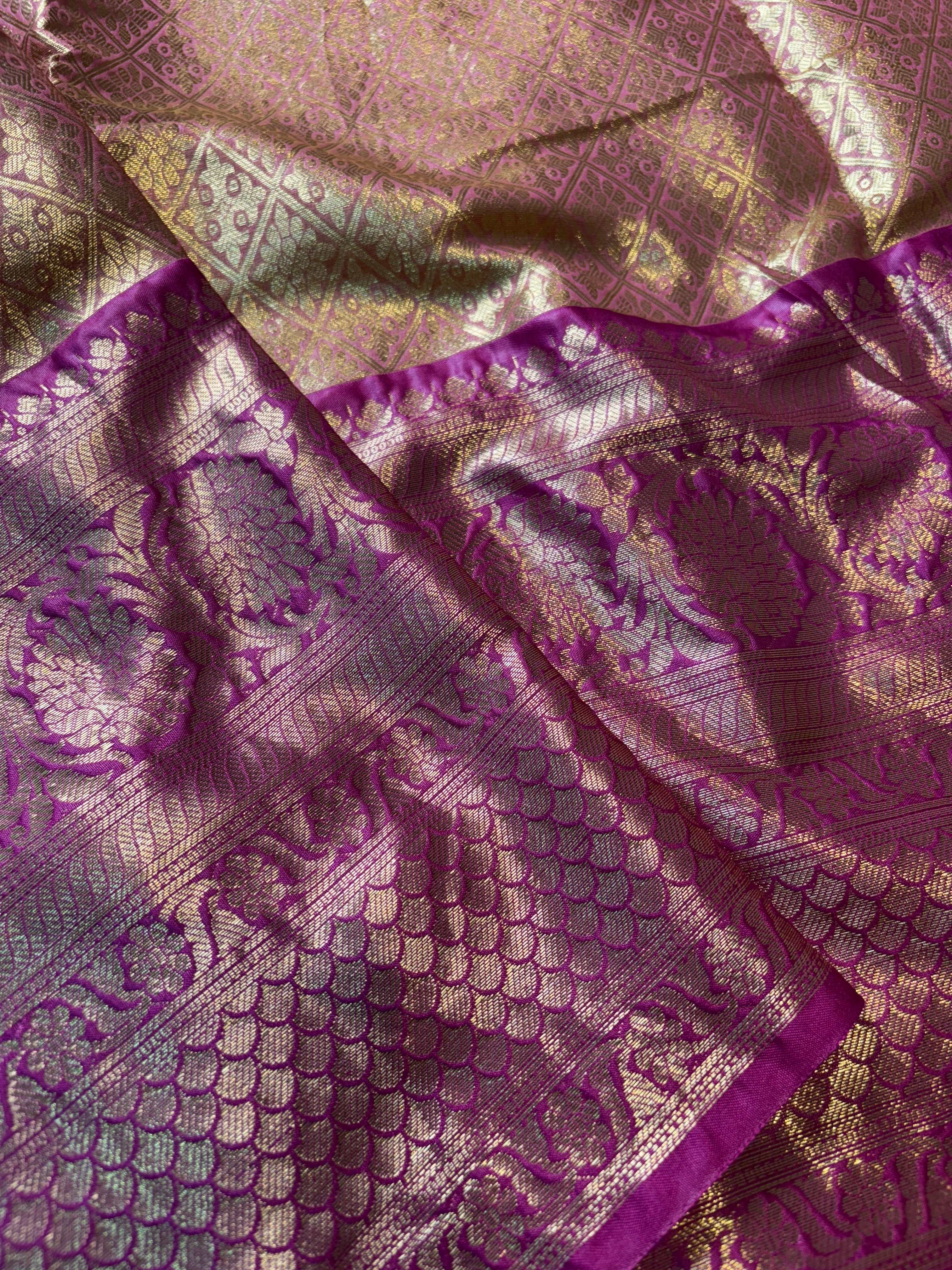 Contrast Banarasi Fancy Katan Brocade Silk Saree