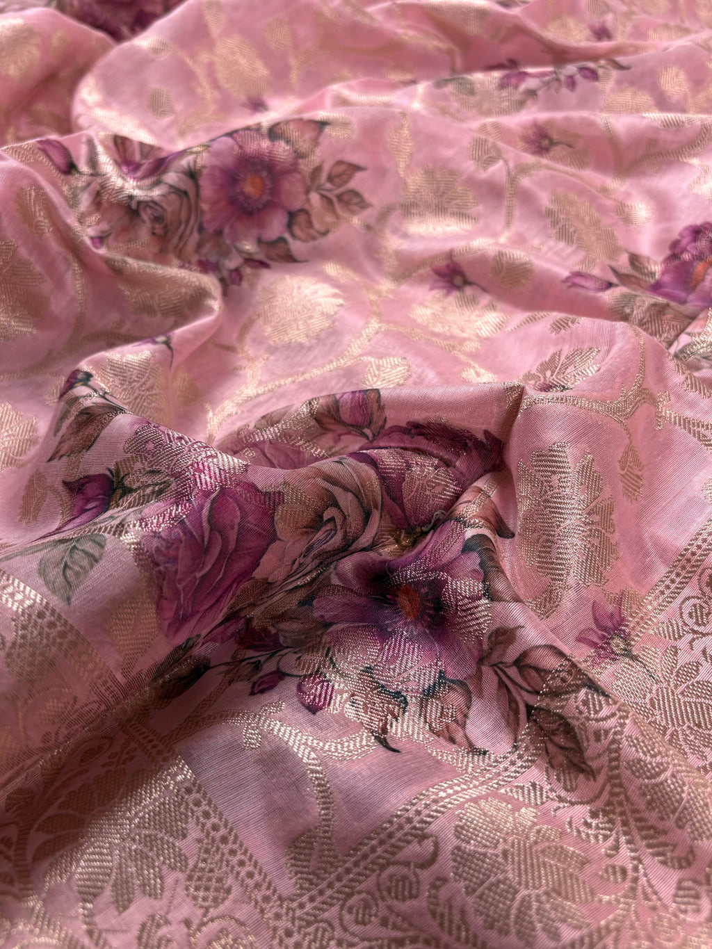 Pink Banarasi Cotton Suit