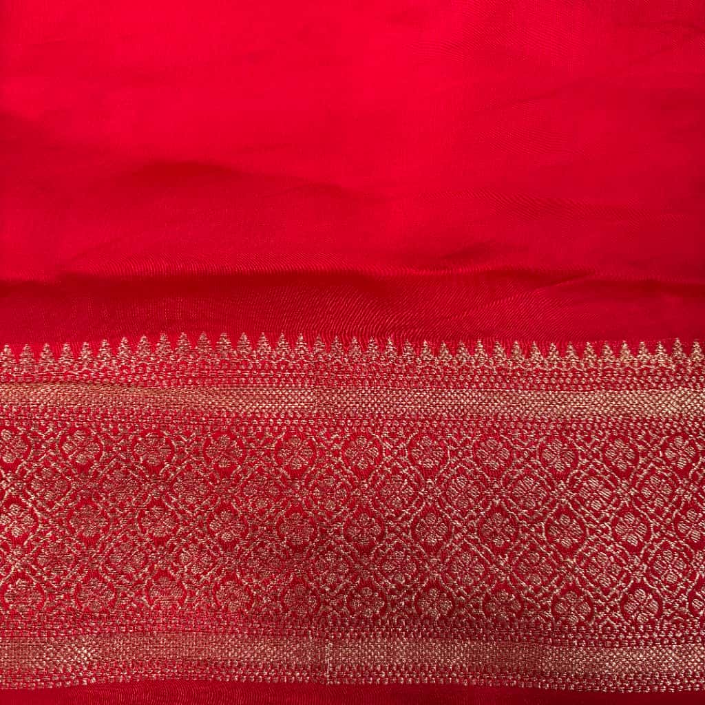 Red Banarasi Mashru Satin Silk Saree
