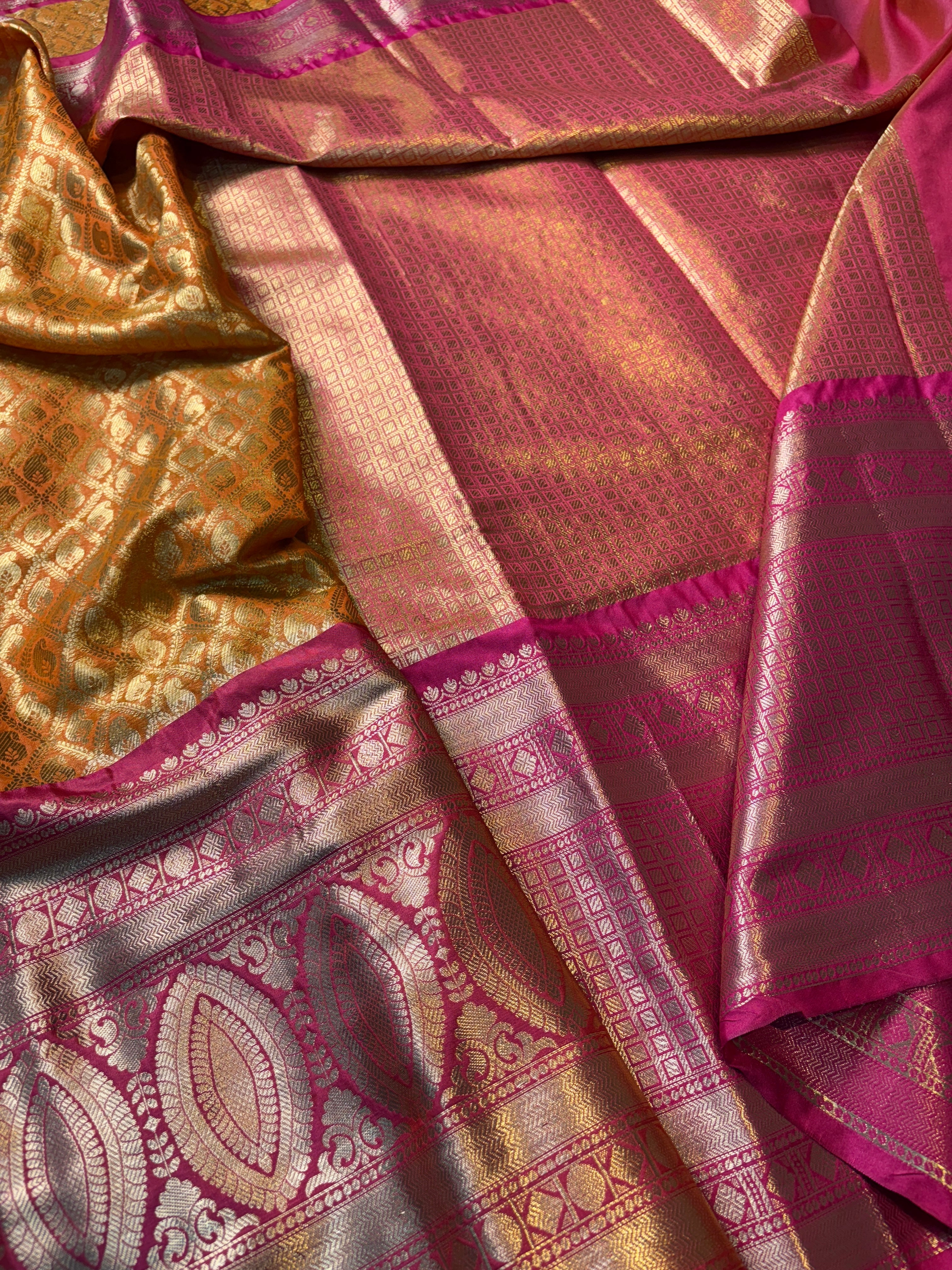 Contrast Banarasi Fancy Katan Brocade Silk Saree