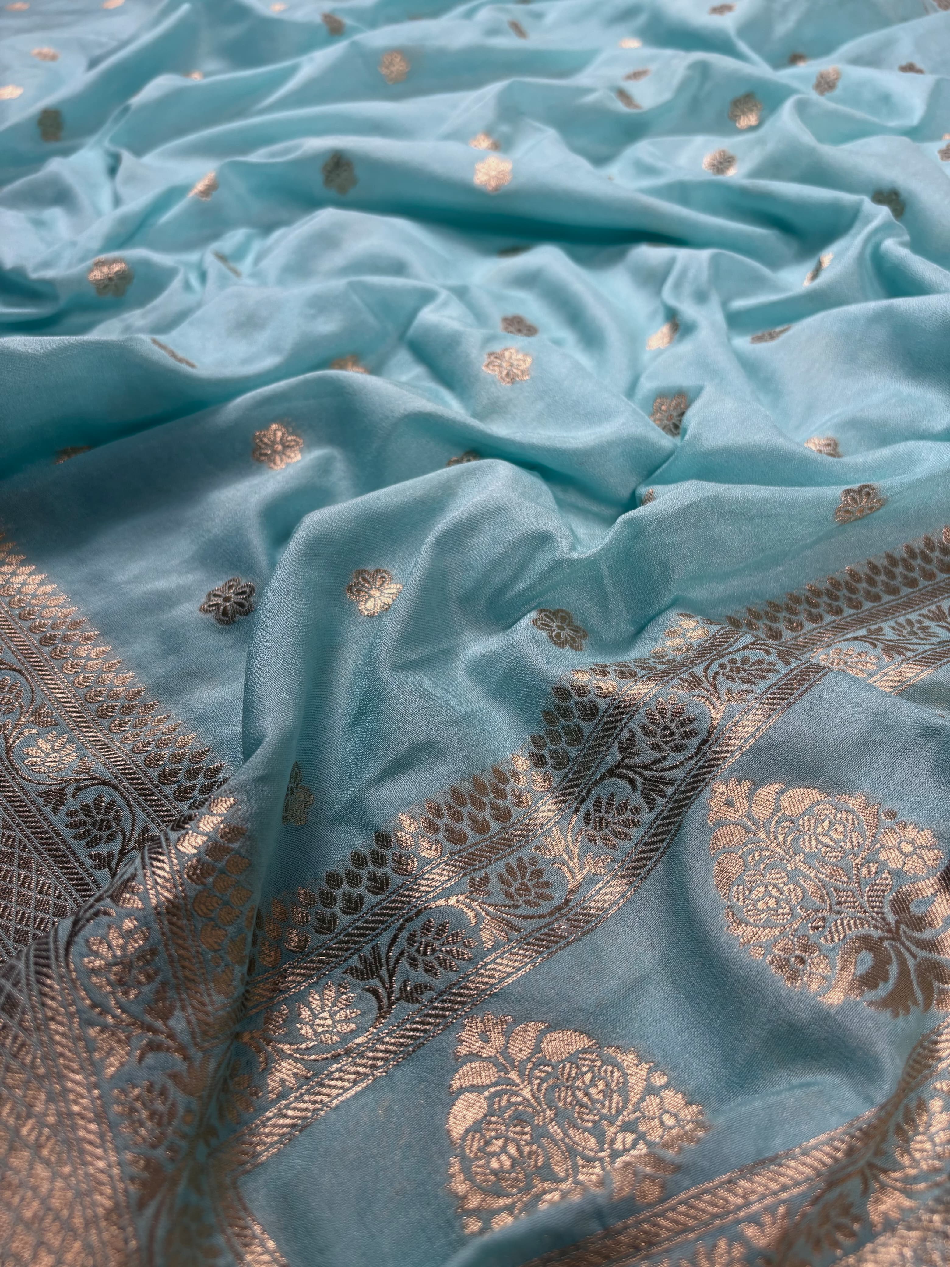 Sky Blue Banarasi Georgette Suit