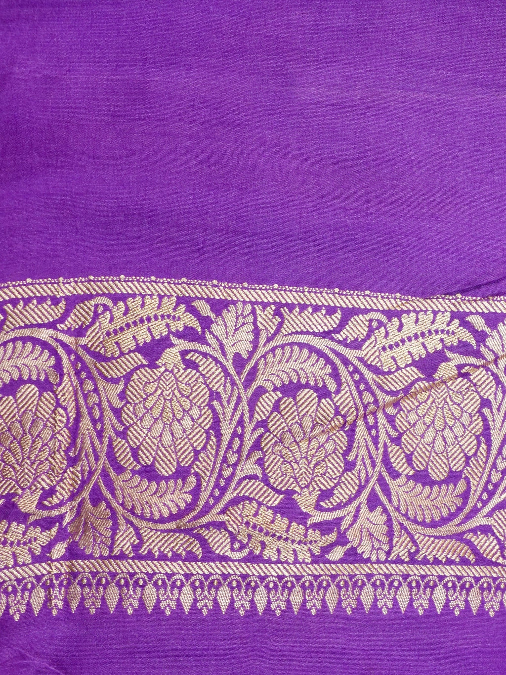 Handwoven Purple Banarasi Monga Silk Saree