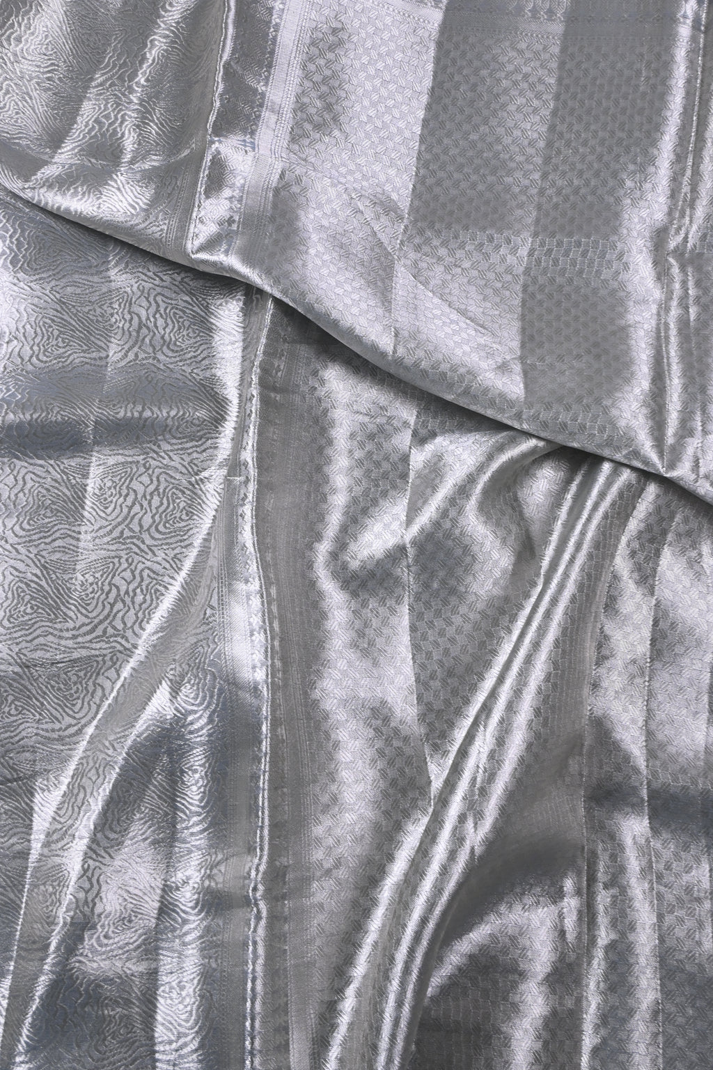 Baby Blue Pure Banarasi Molten Tissue Silk Saree