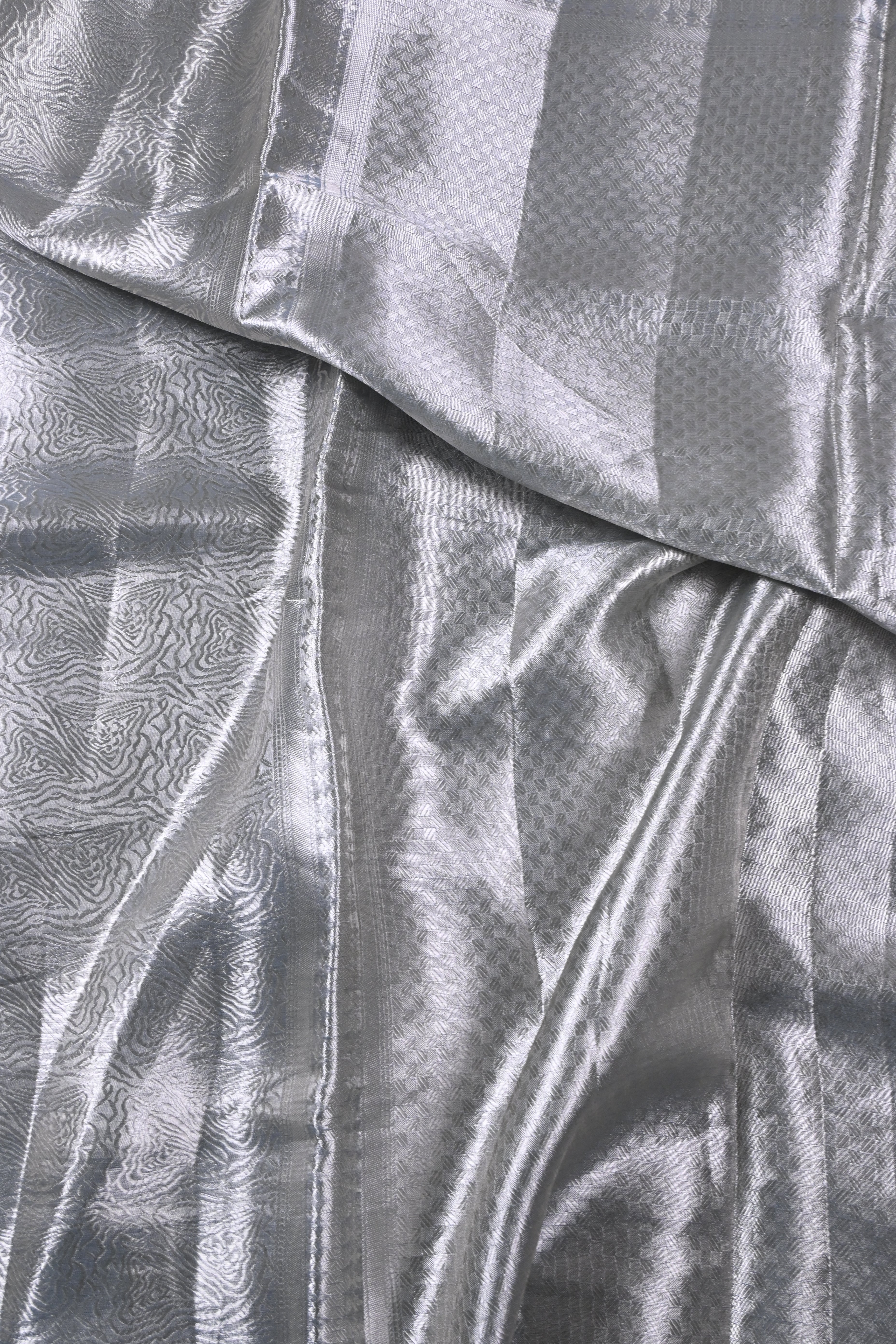 Baby Blue Pure Banarasi Molten Tissue Silk Saree