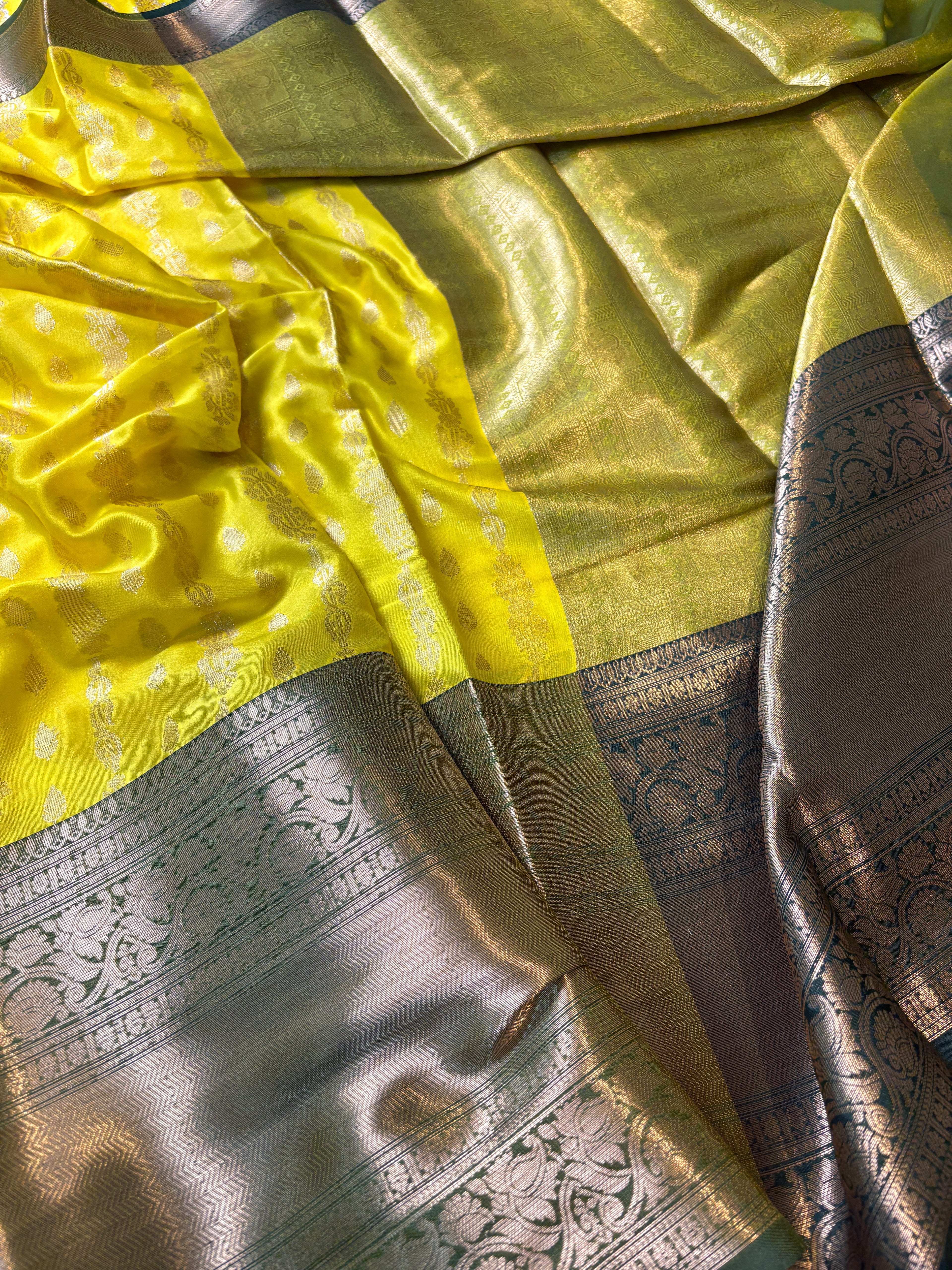 Mustard Banarasi Katan Silk Saree