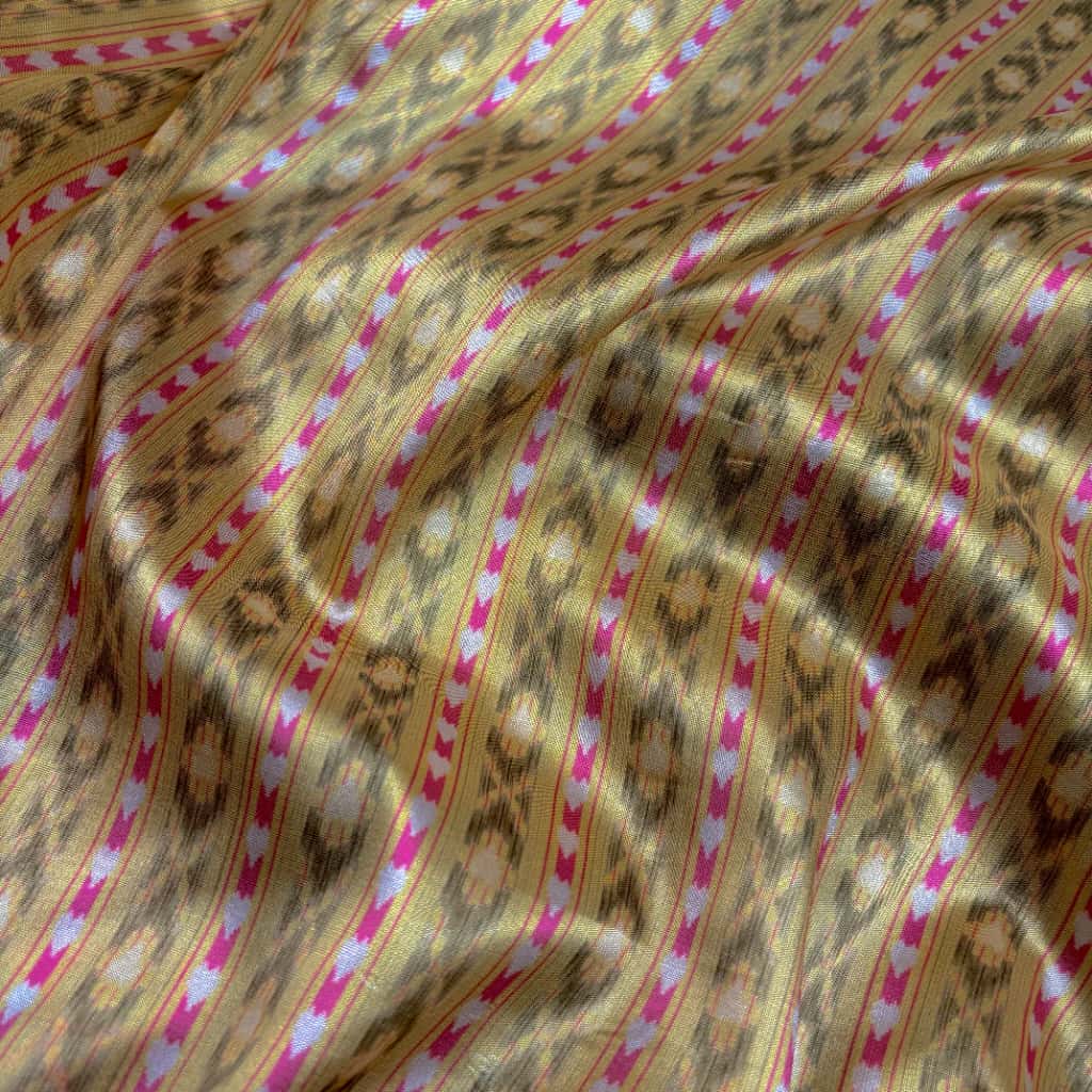 Yellow Banarasi Organza Silk Saree