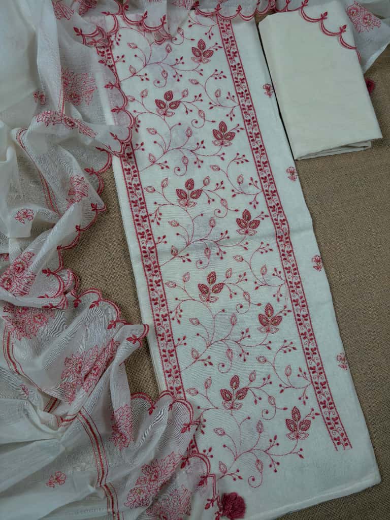 Off White Banarasi Chiniya Silk Suit