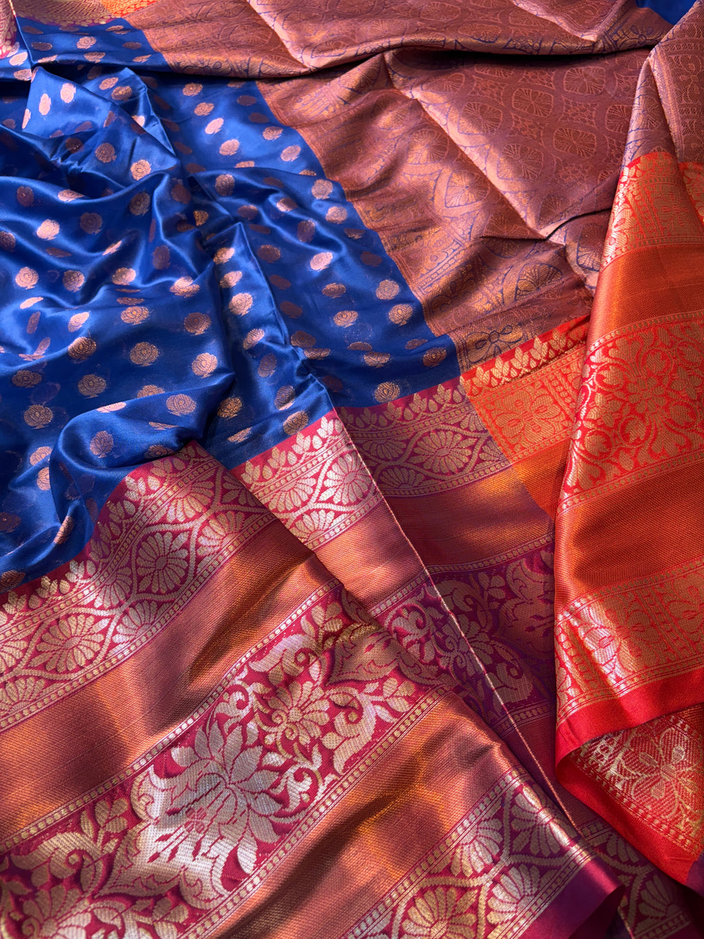 Blue Banarasi Katan Silk Saree