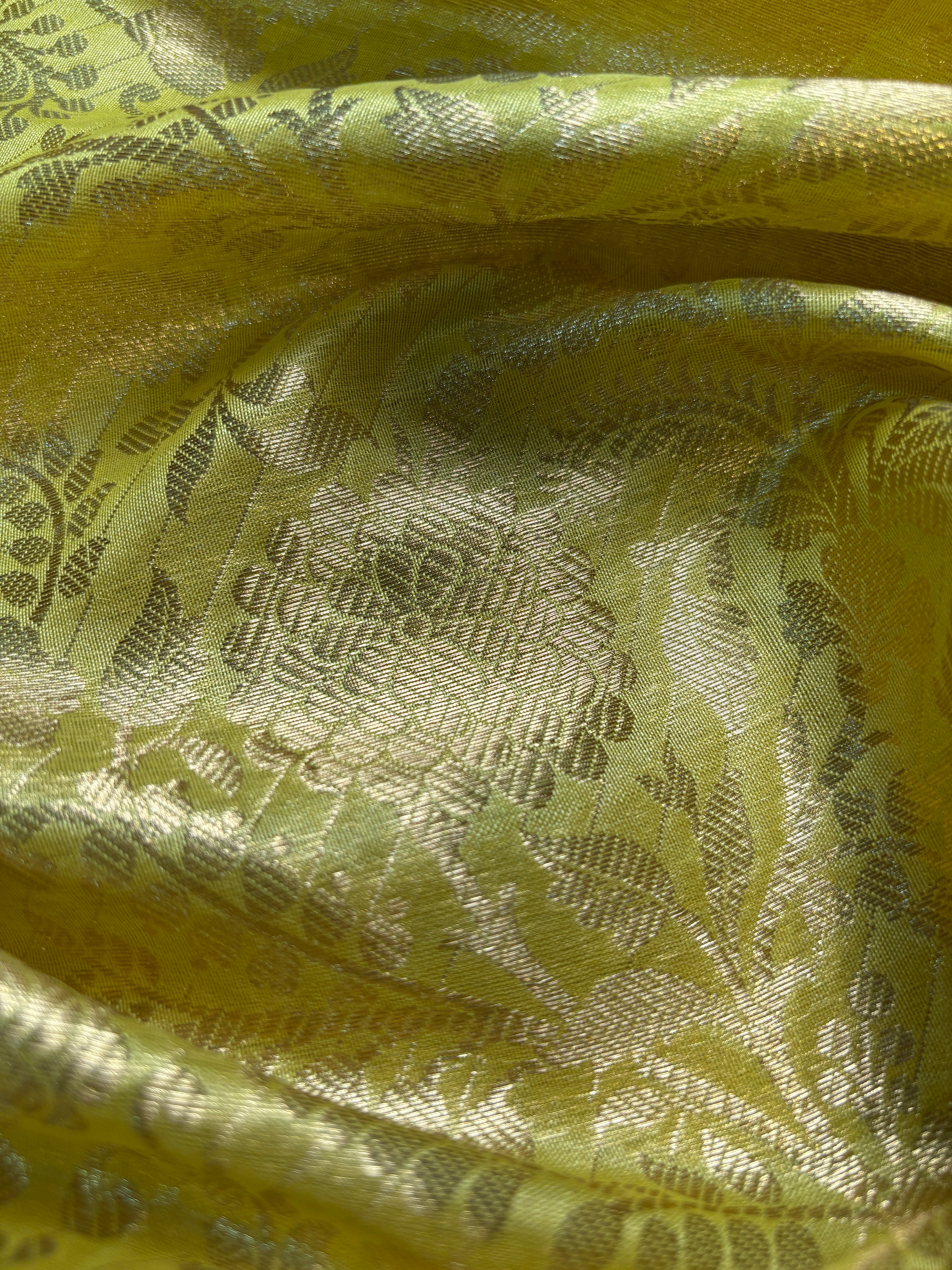 Contrast Banarasi Fancy Katan Brocade Meena Saree