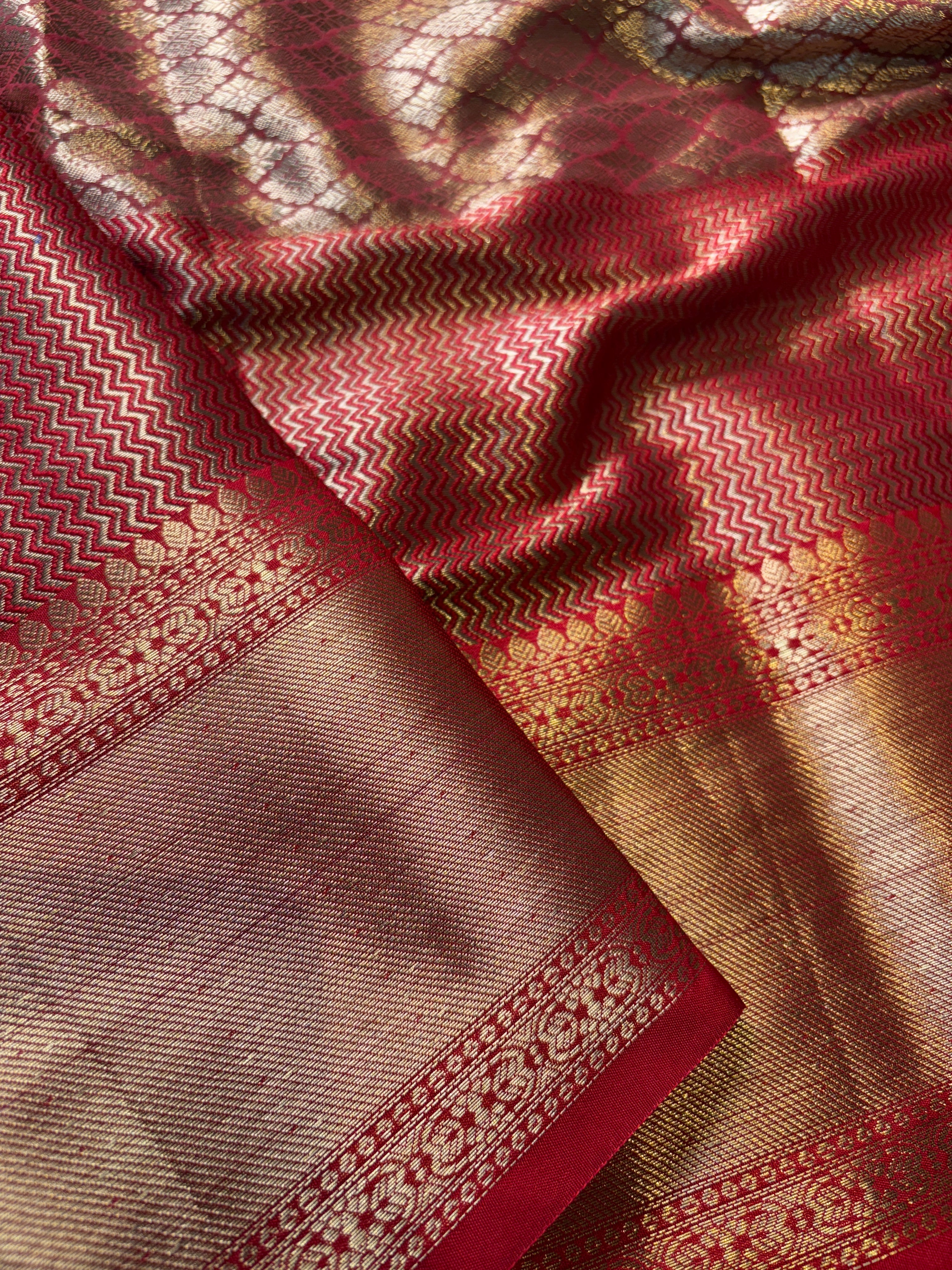 Contrast Banarasi Fancy Katan Brocade Silk Saree