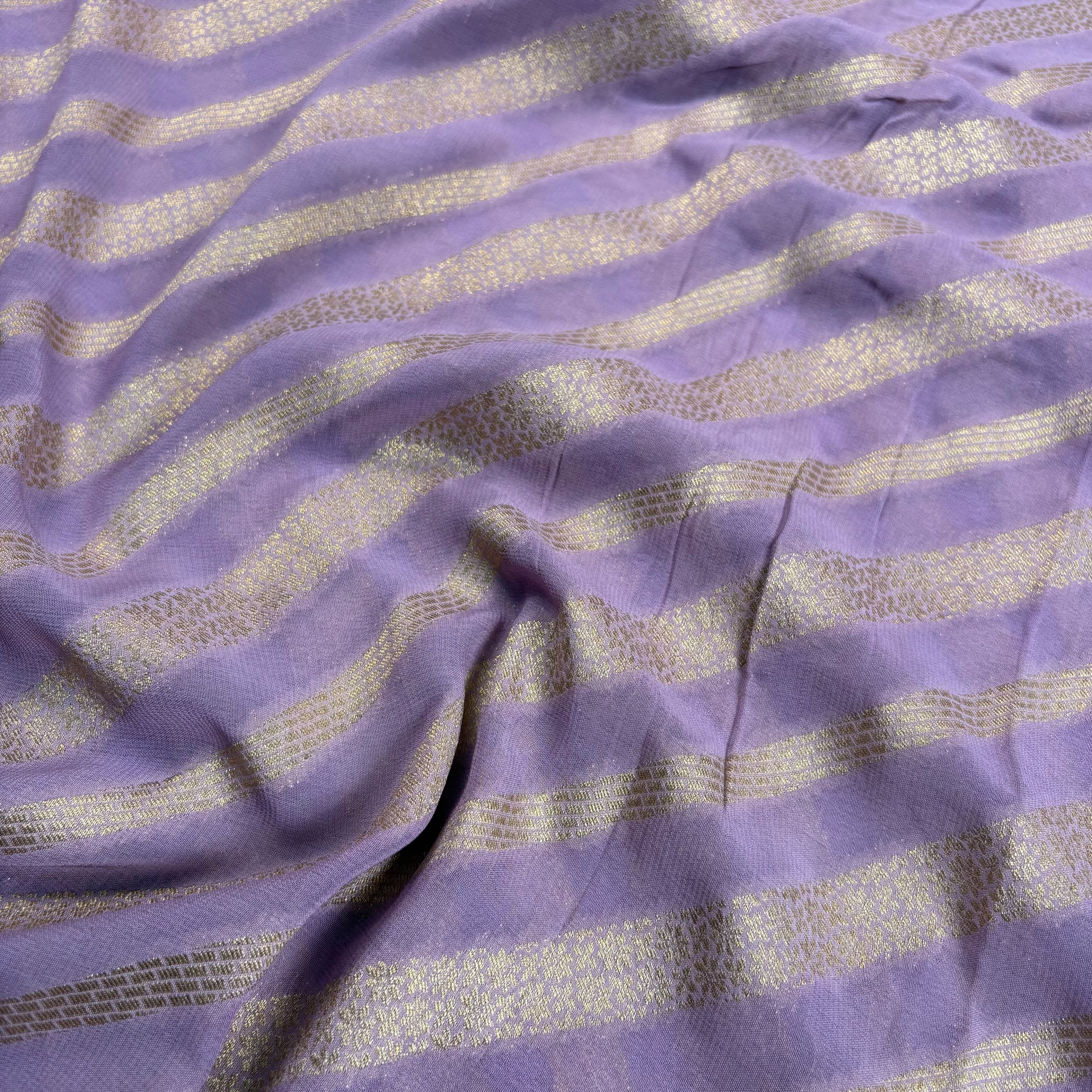 Lilac Banarasi Khaddi Georgette Saree