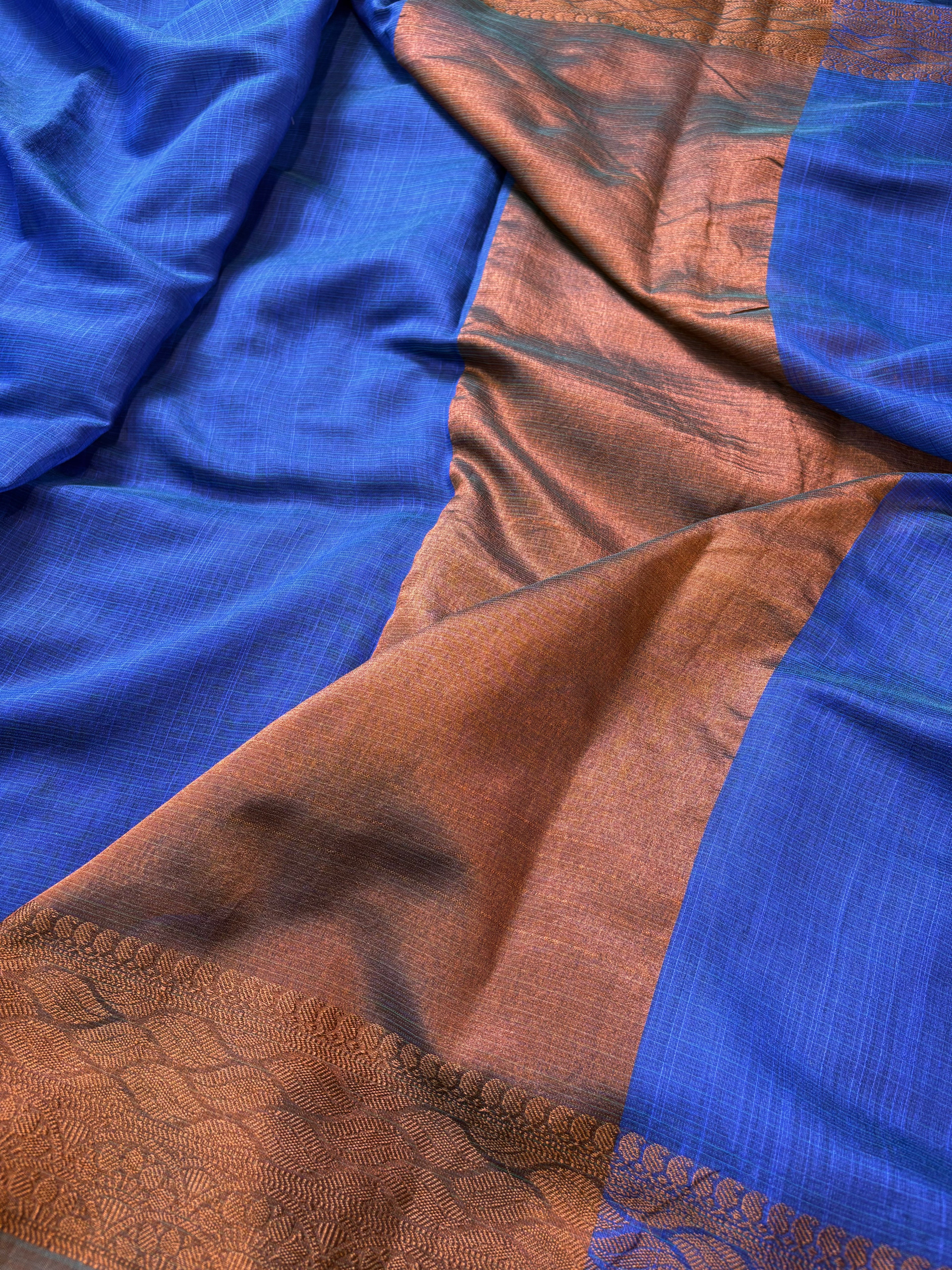 Royal Blue Banarasi Fancy Mesrise Saree