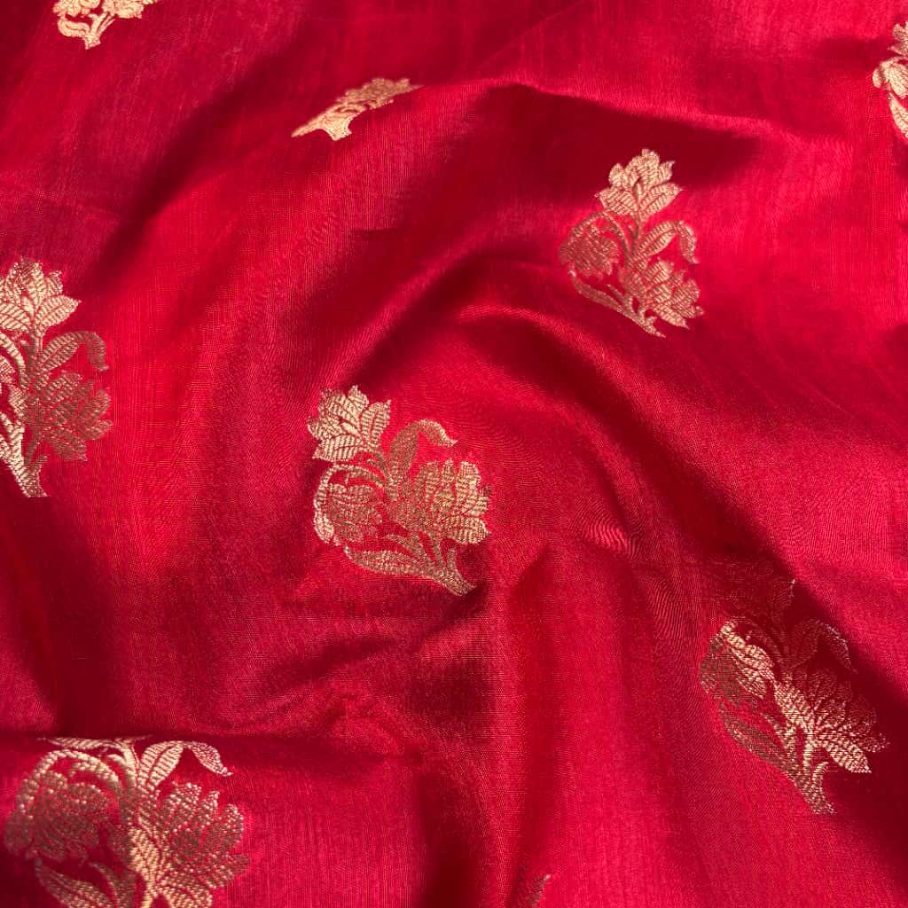 Red Banarasi Dupiyan Silk Saree