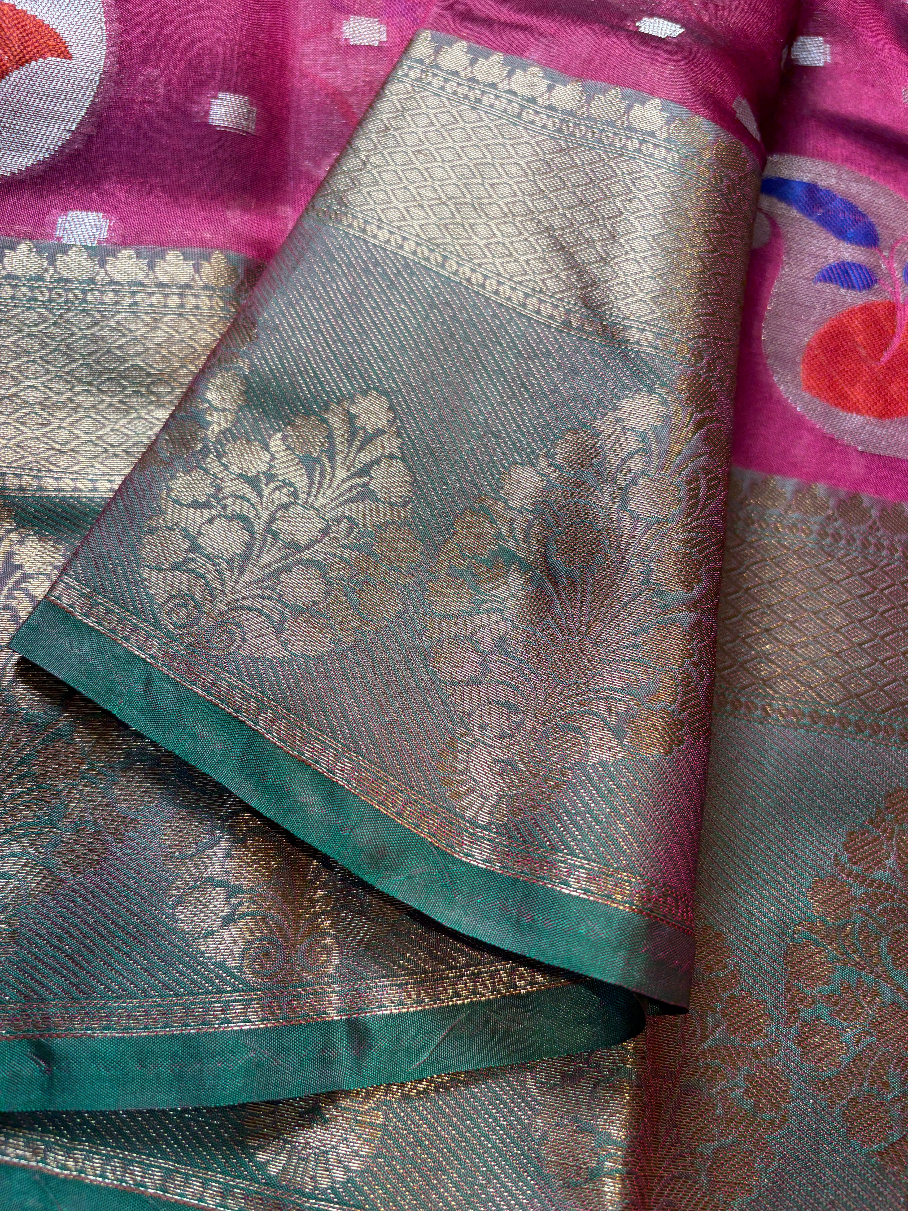 Pink Banarasi Katan Meena Silk Saree