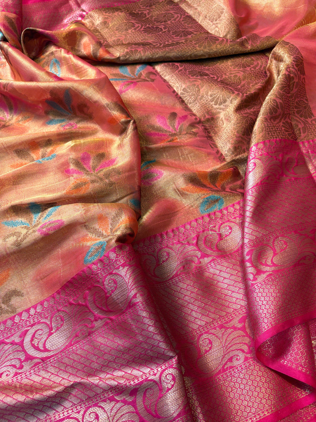 Contrast Banarasi Fancy Tissue Meena Saree