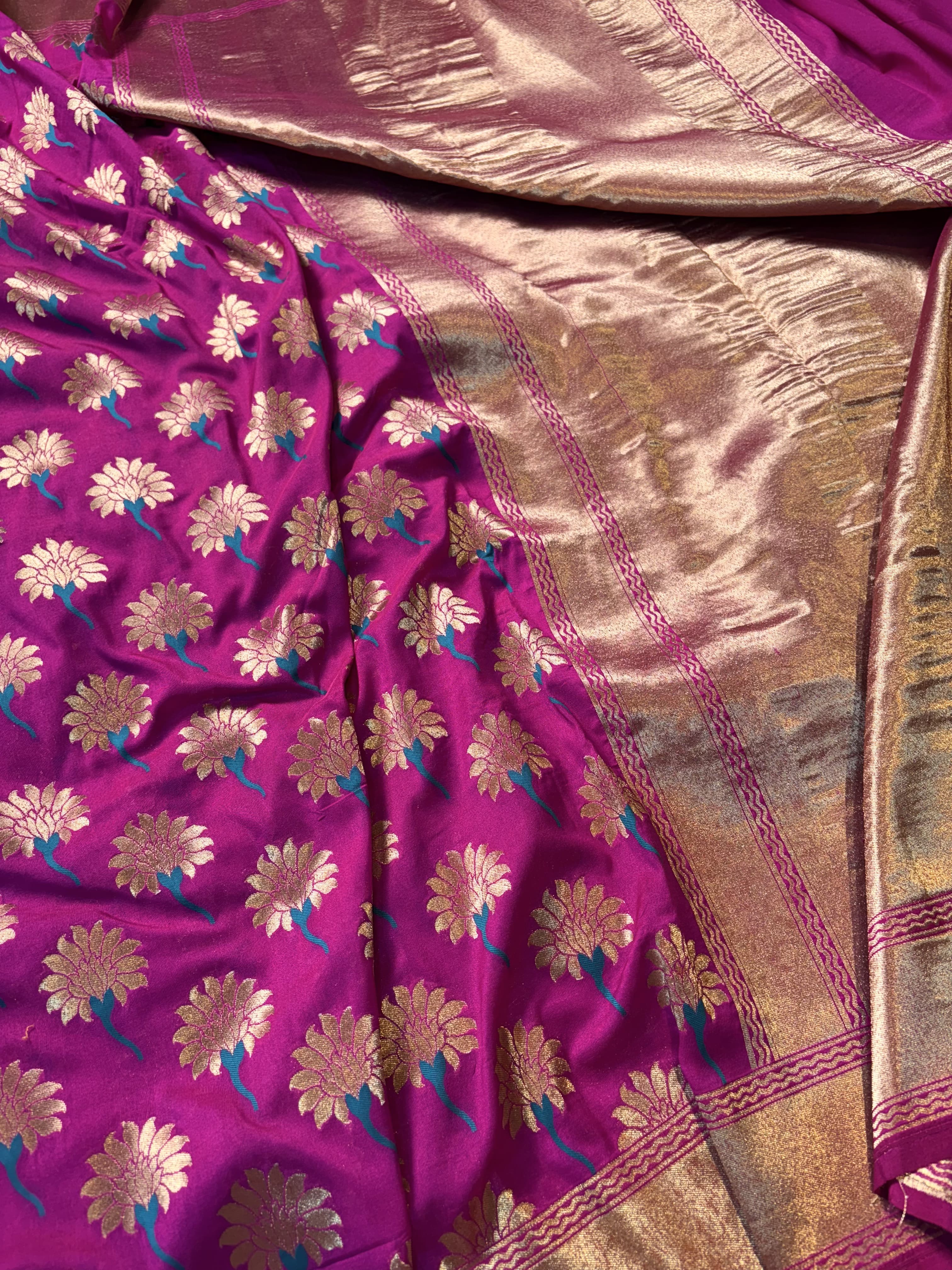 Lilac Banarasi Fancy Mashru Katan Saree