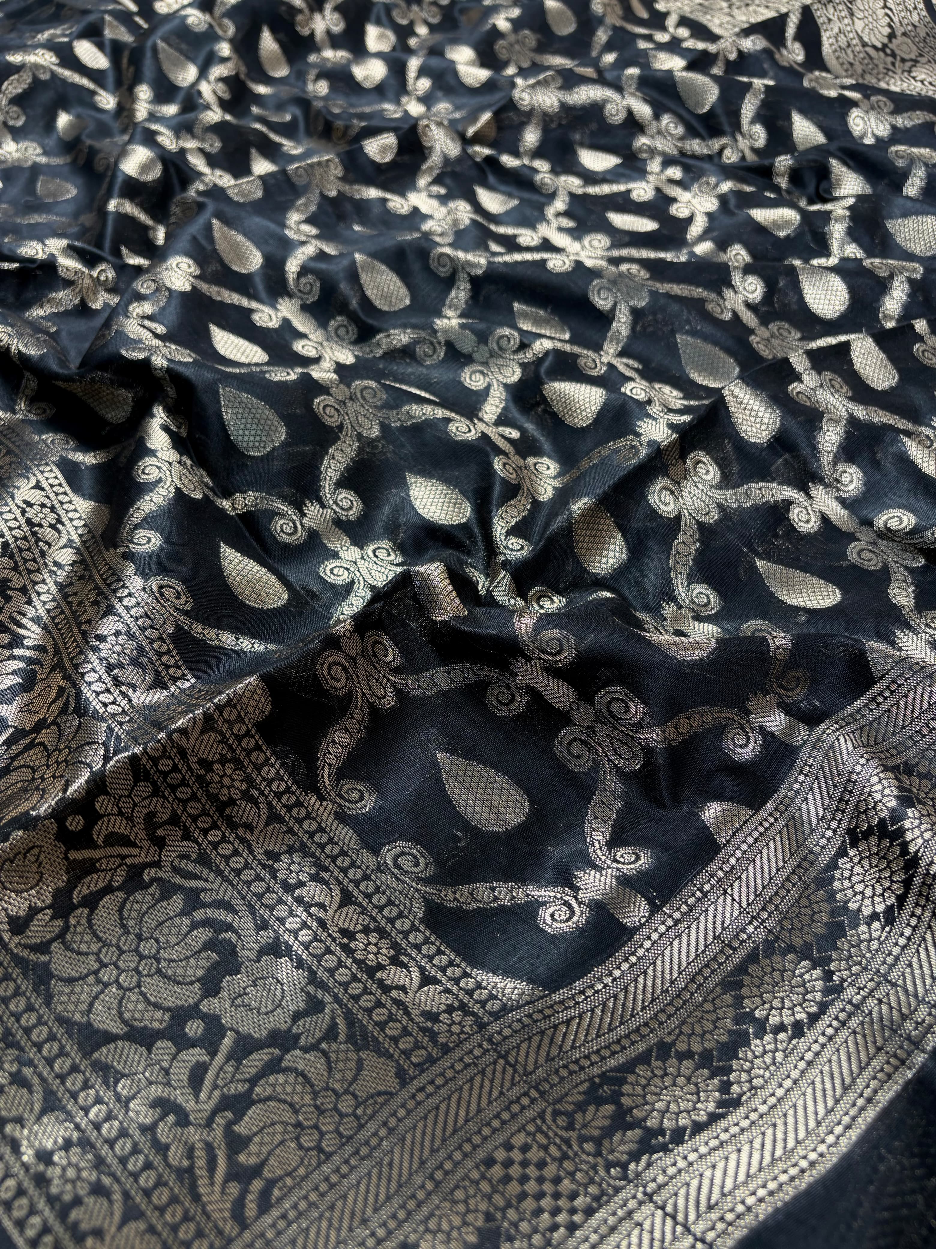 Black Banarasi Cotton Chanderi Suit