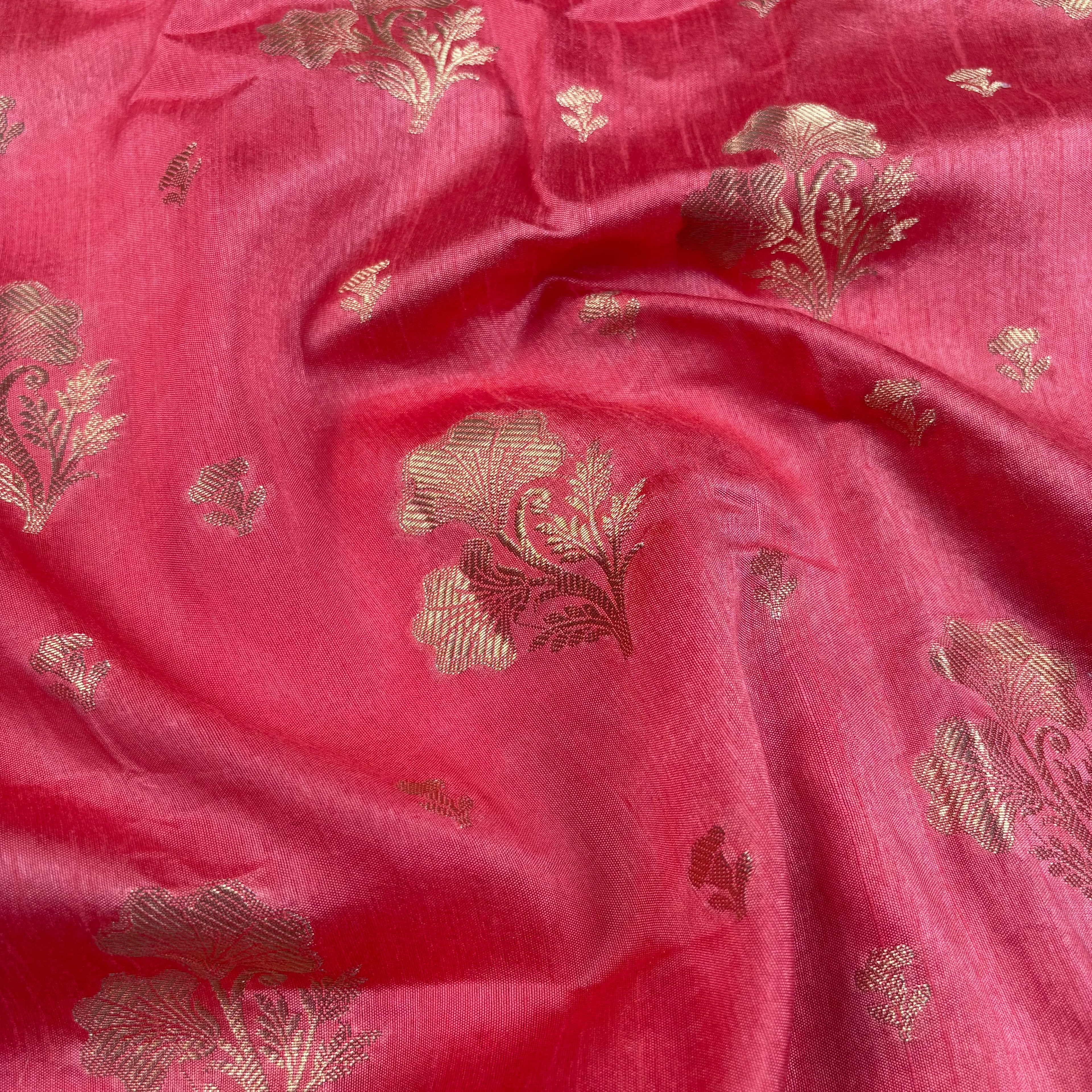 Red Banarasi Raw Silk Saree