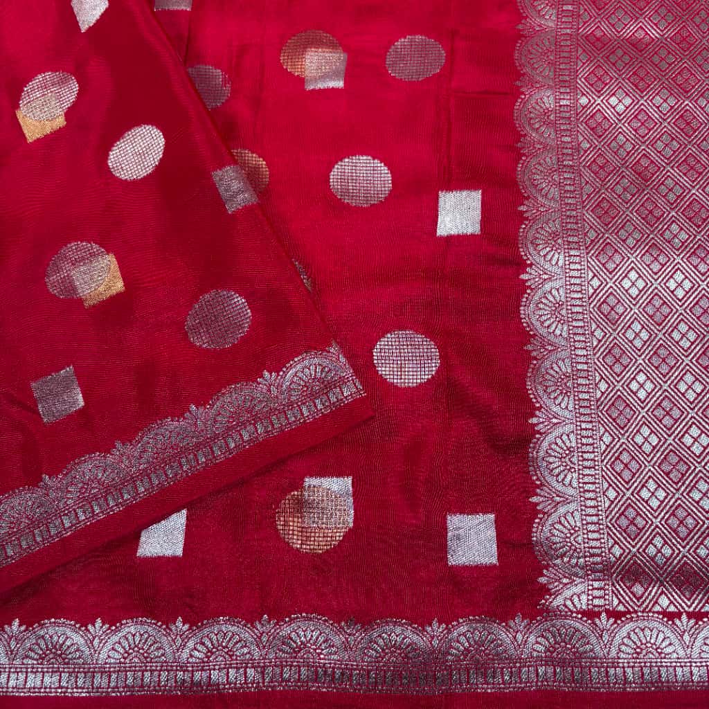 Red Banarasi Katan Silk Saree