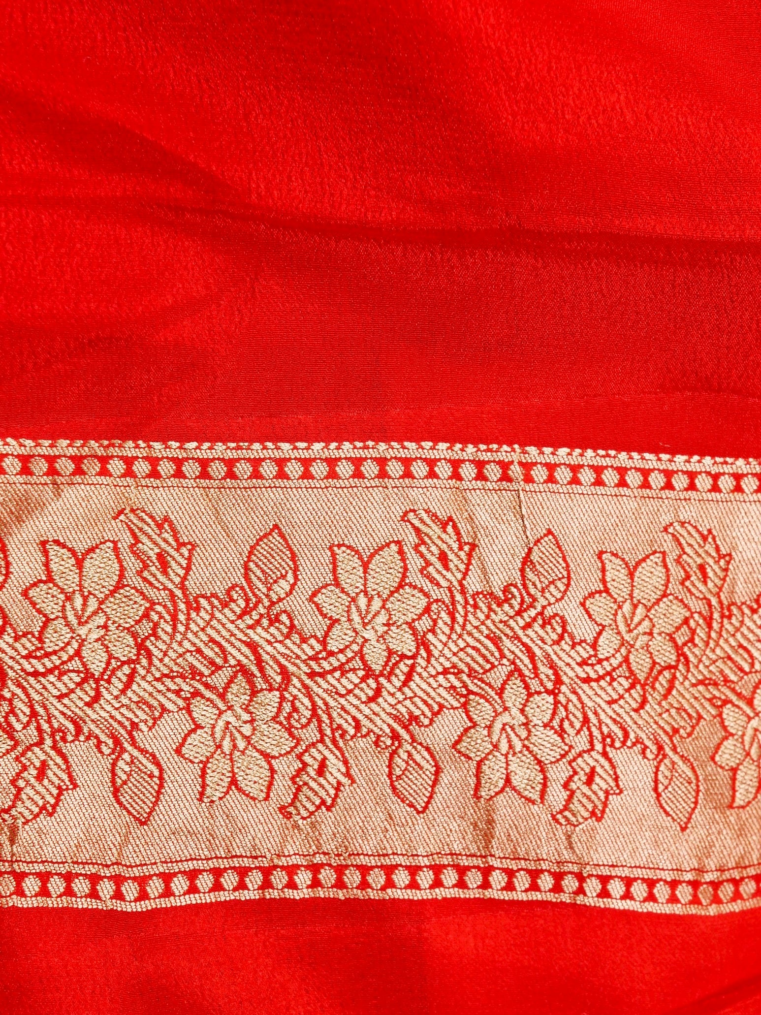 Handwoven Red Banarasi Khaddi Silk Saree