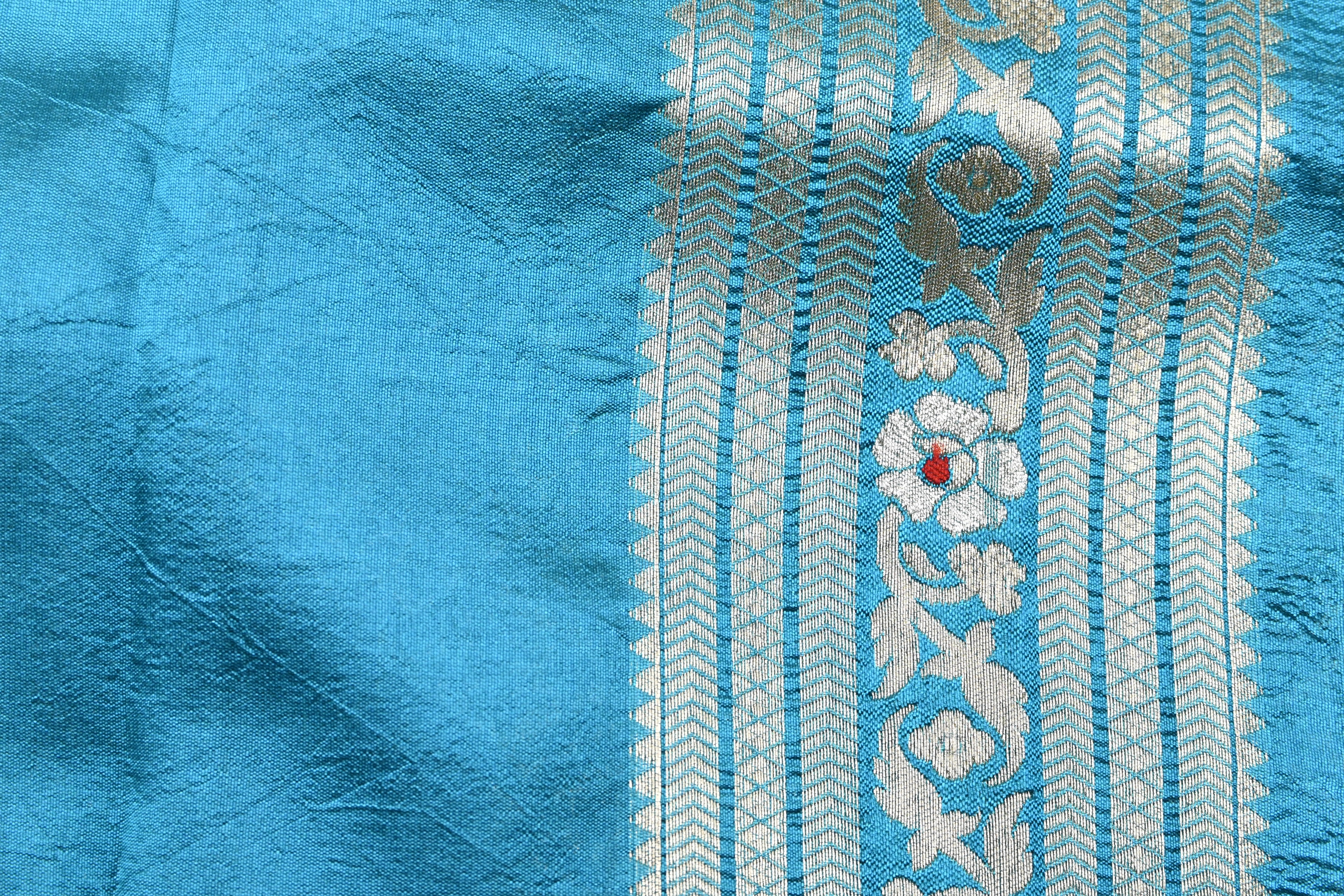 Blue Pure Banarasi Katan Silk Saree