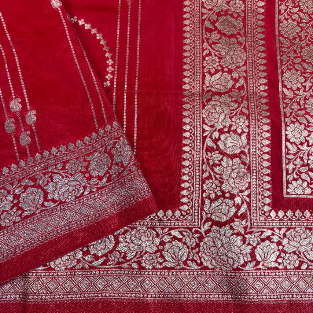 Red Banarasi Mango Silk Saree