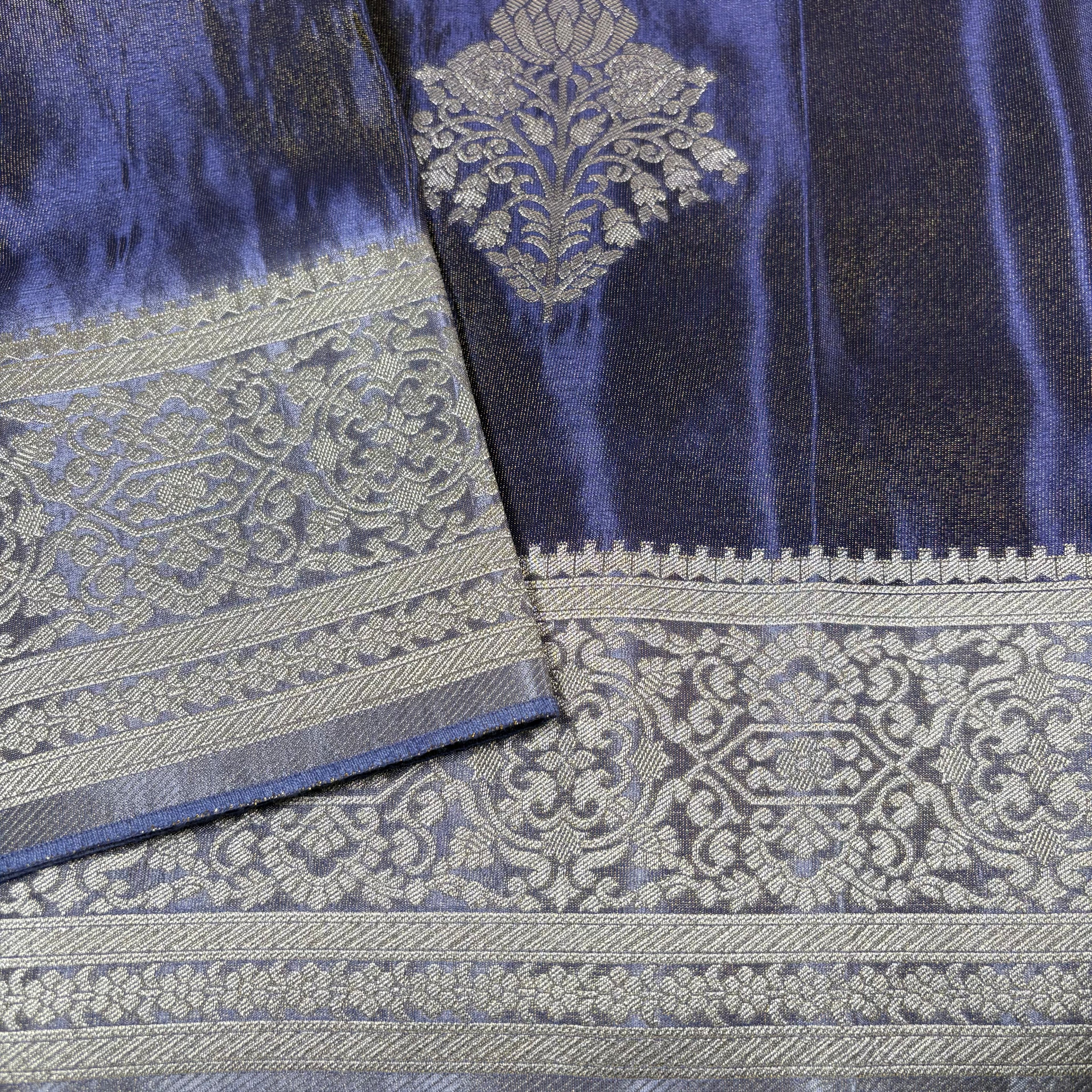 Royal Blue Banarasi Tissue Silk Saree
