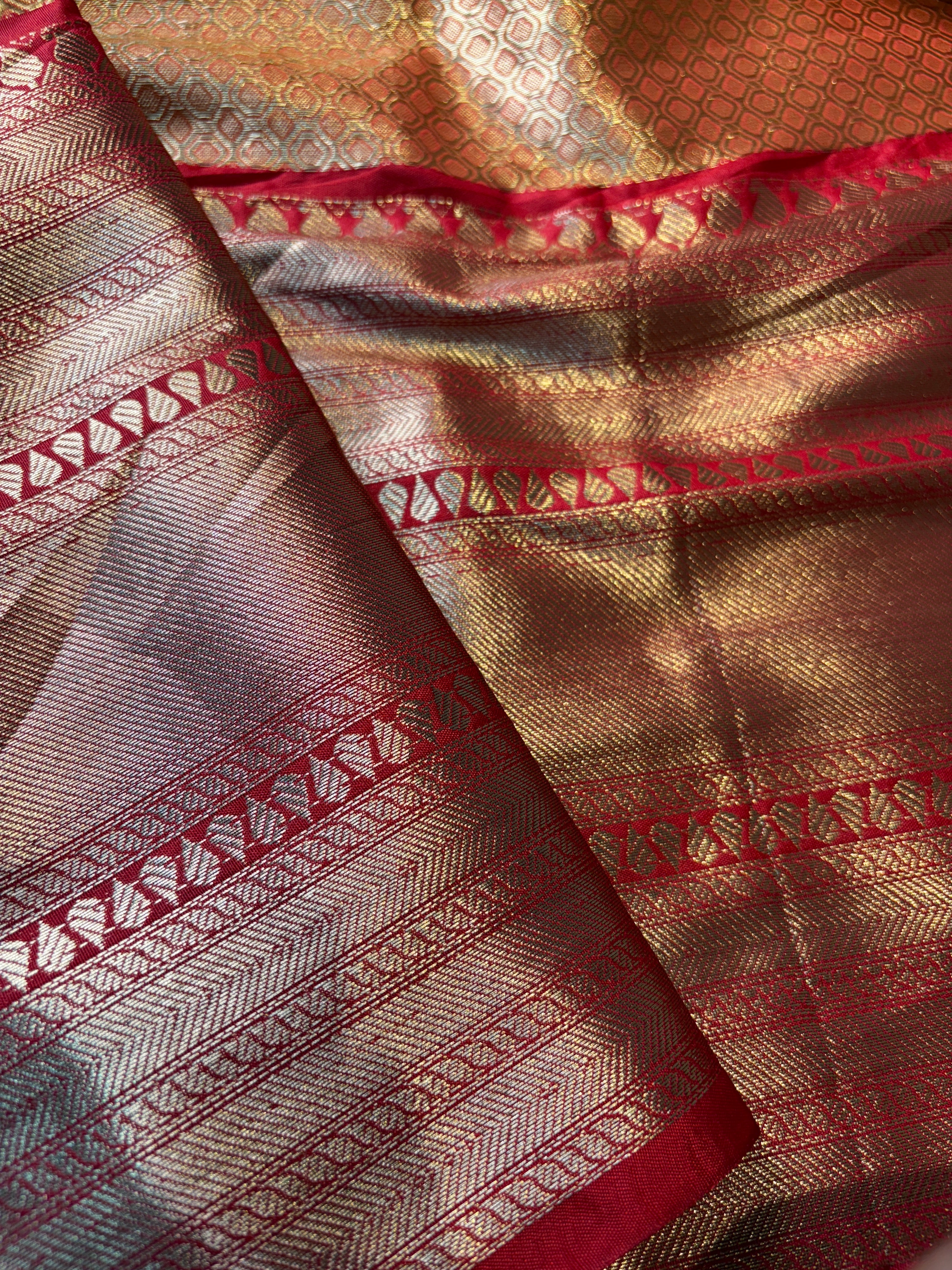 Contrast Banarasi Fancy Katan Tissue Alfi Silk Saree