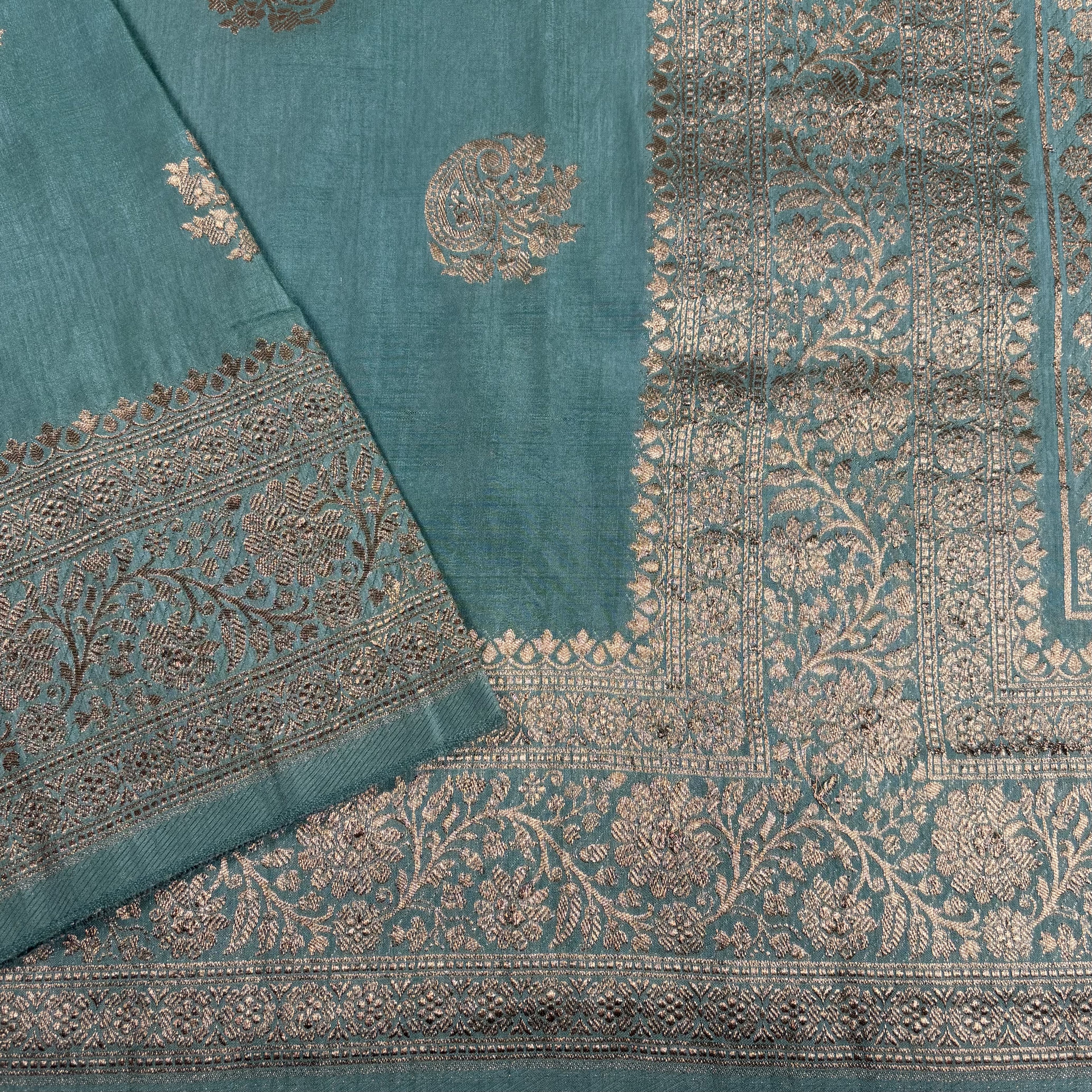 Shi Green Banarasi Mango Silk Saree