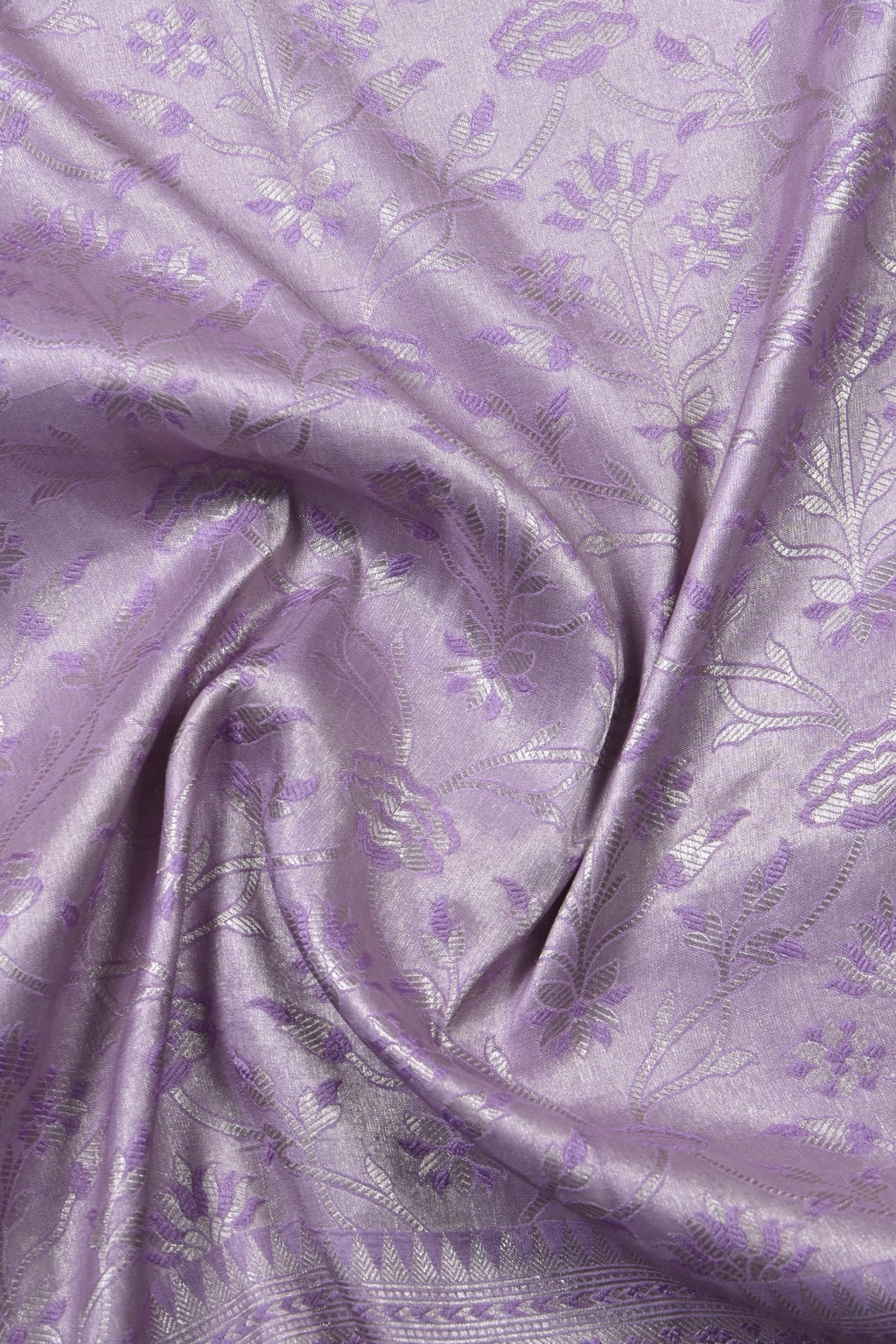 Purple Pure Banarasi Katan Tissue Silk Saree