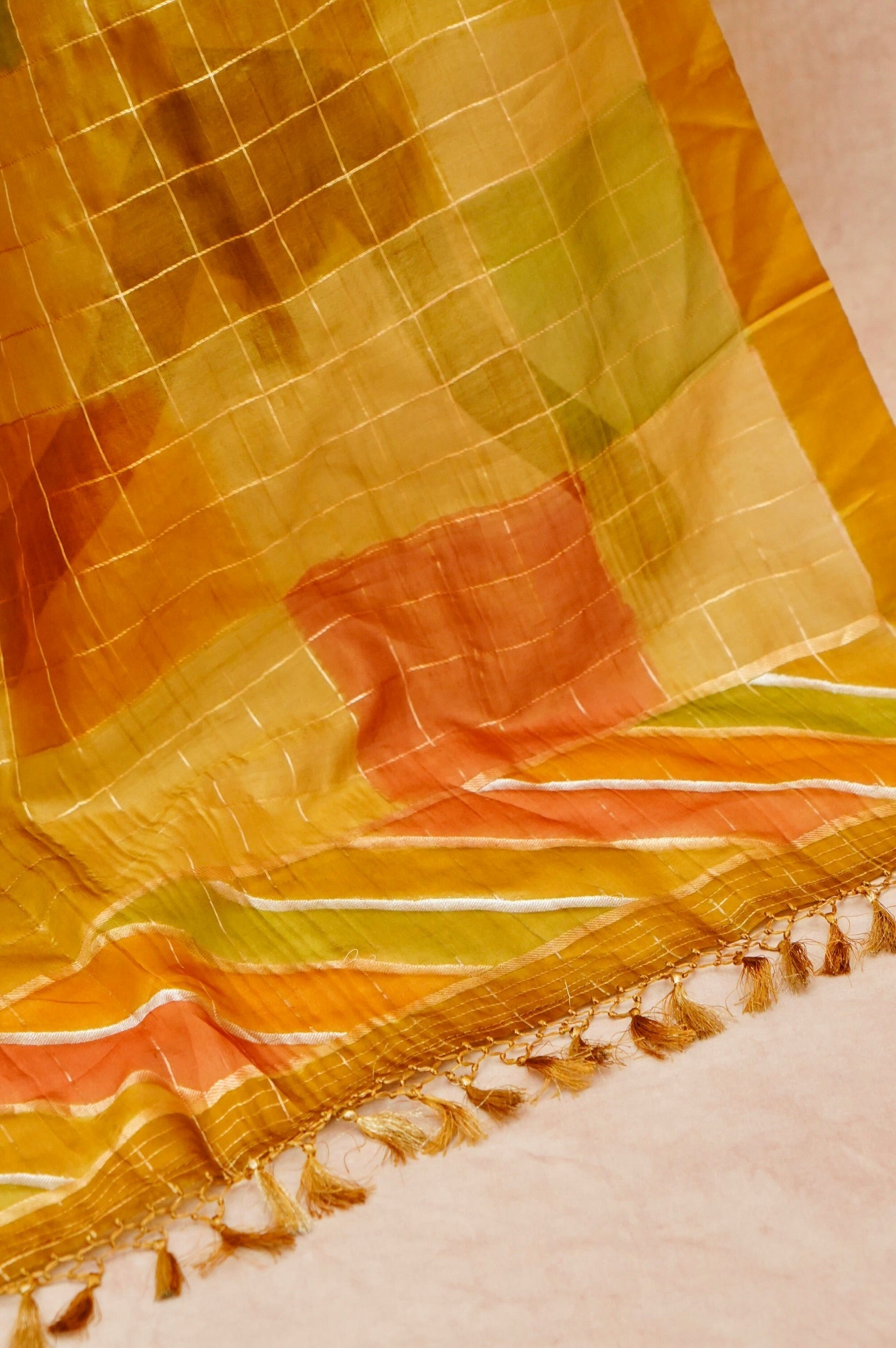 Handwoven Yellow Banarasi Tussar Silk Suit
