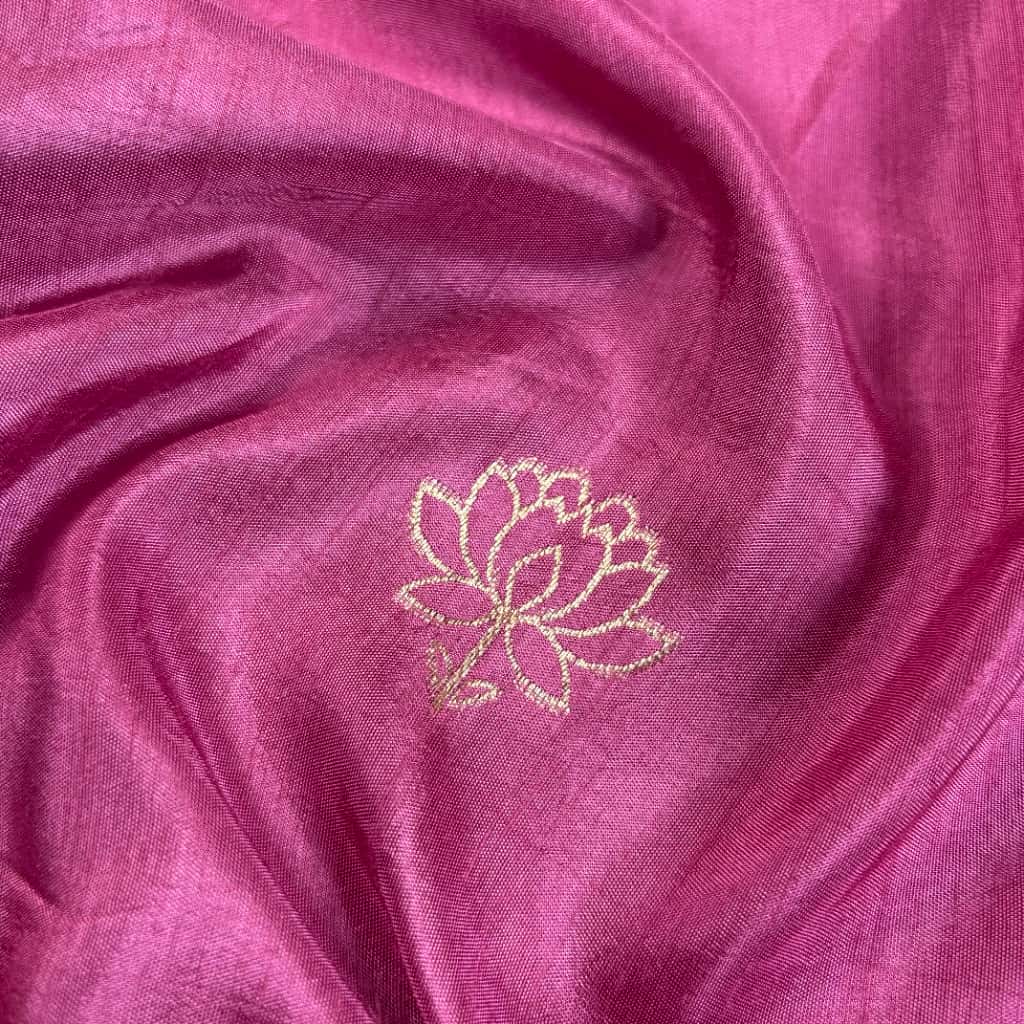 Lilac Banarasi Katan Silk Saree