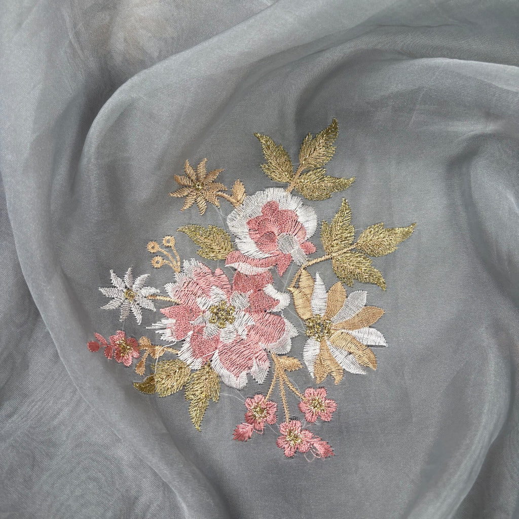 Grey Banarasi Softy Organza Silk Saree