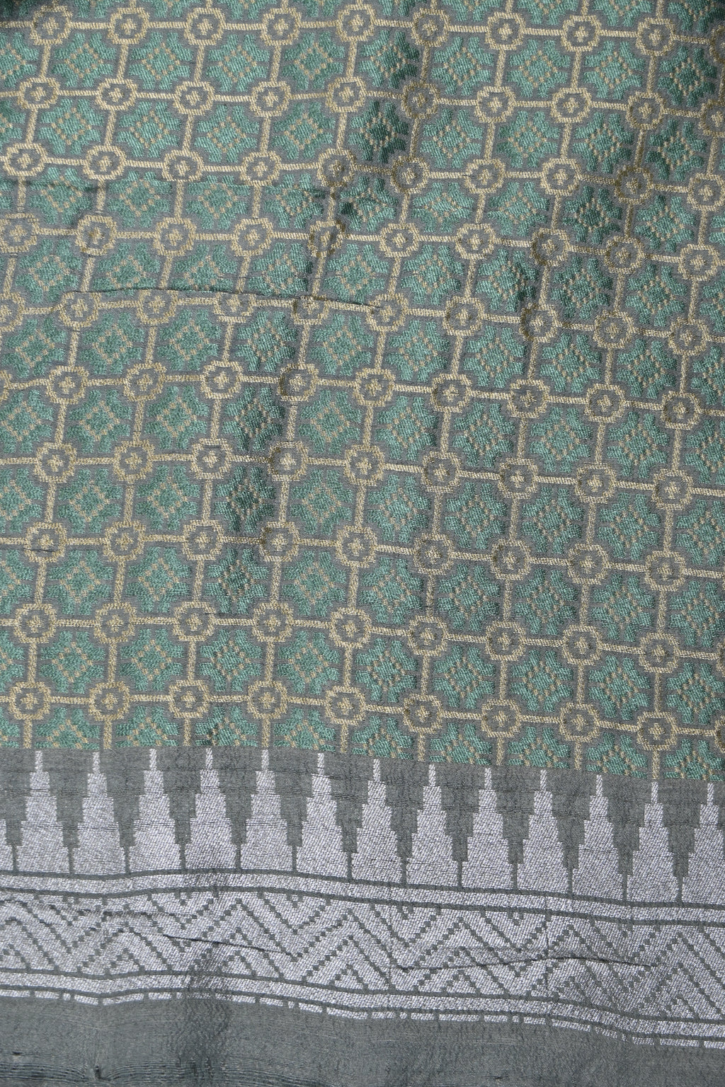 Loom Green Pure Banarasi Tussar Georgette Saree