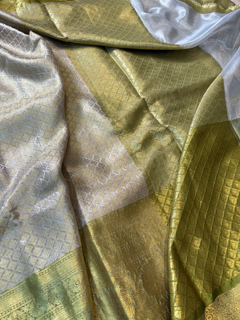 Contrast Banarasi Katan Tissue Brocade Saree