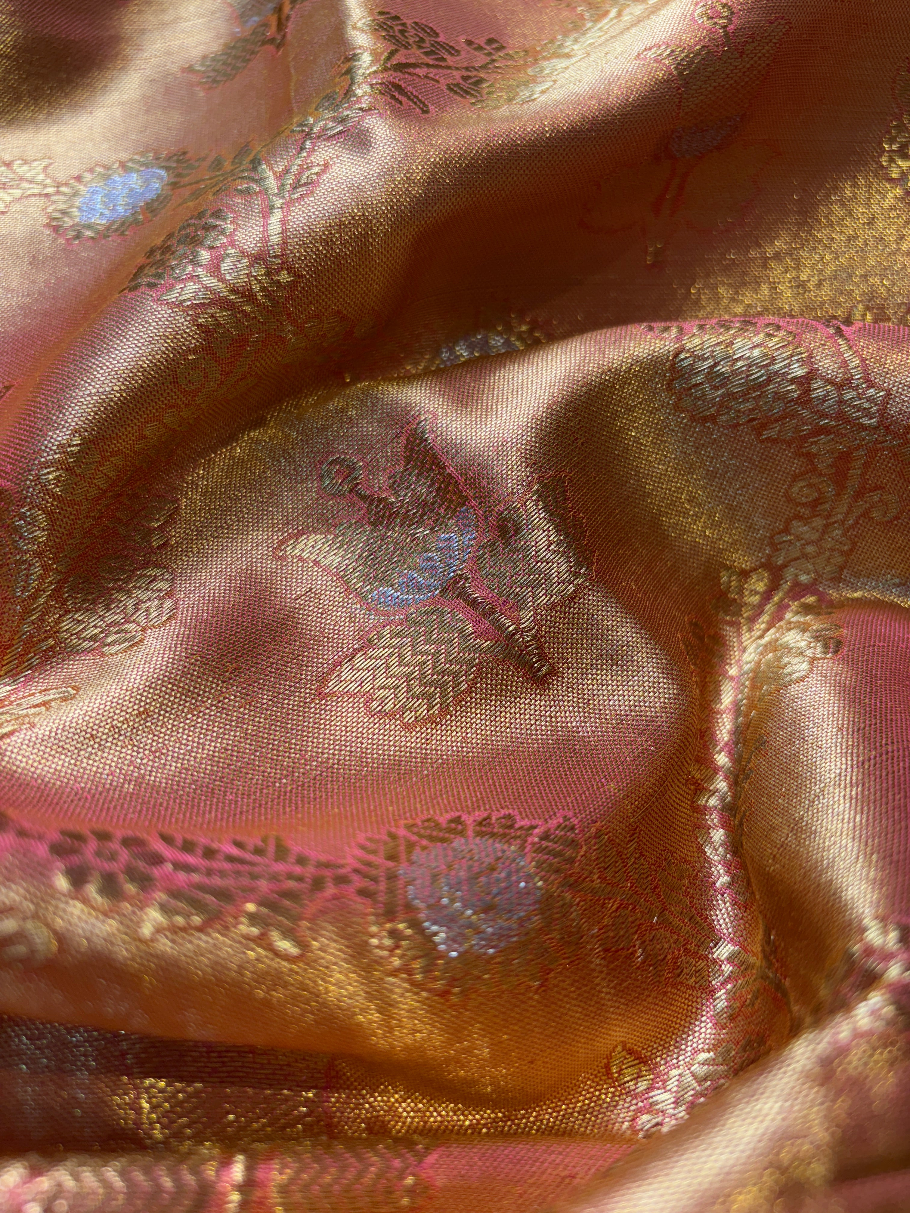 Bronze Banarasi Katan Tissue Alfi Silk Saree