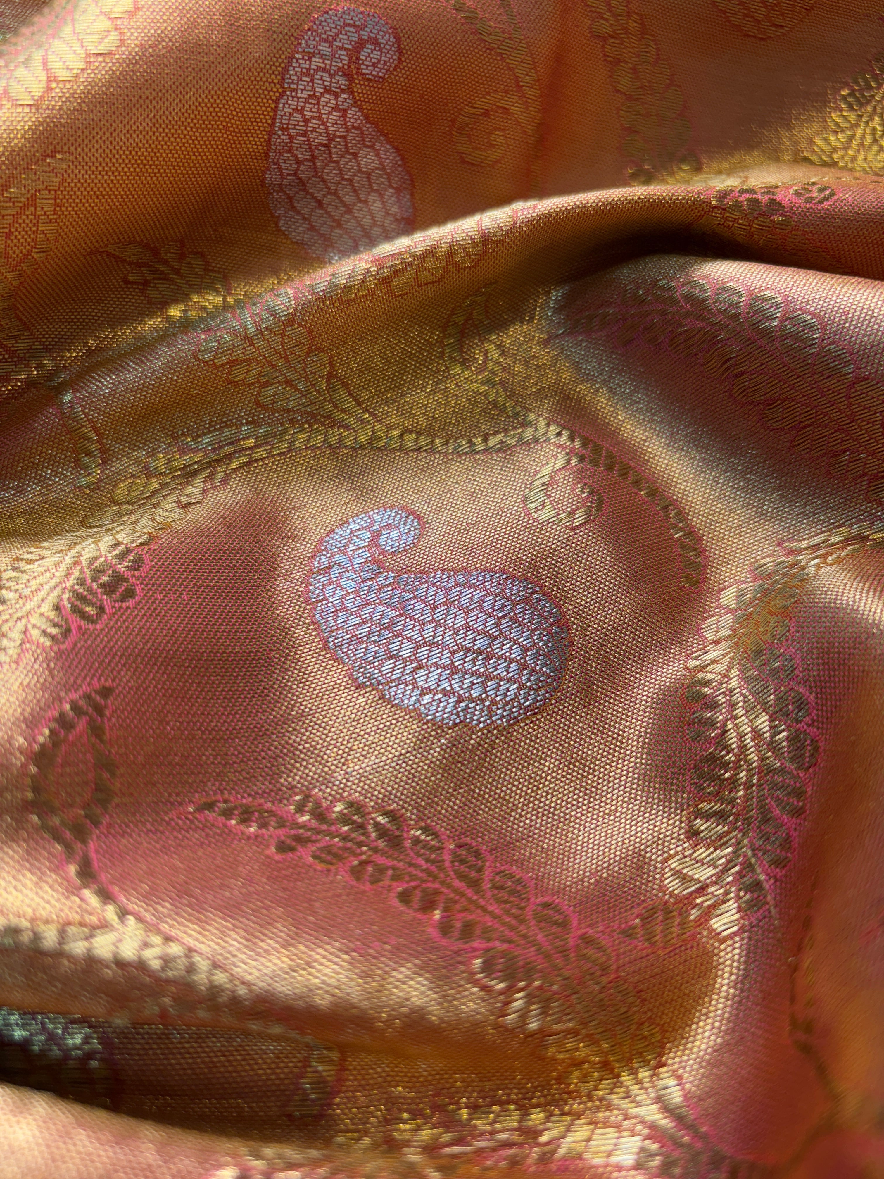 Contrast Banarasi Fancy Katan Tissue Alfi Saree