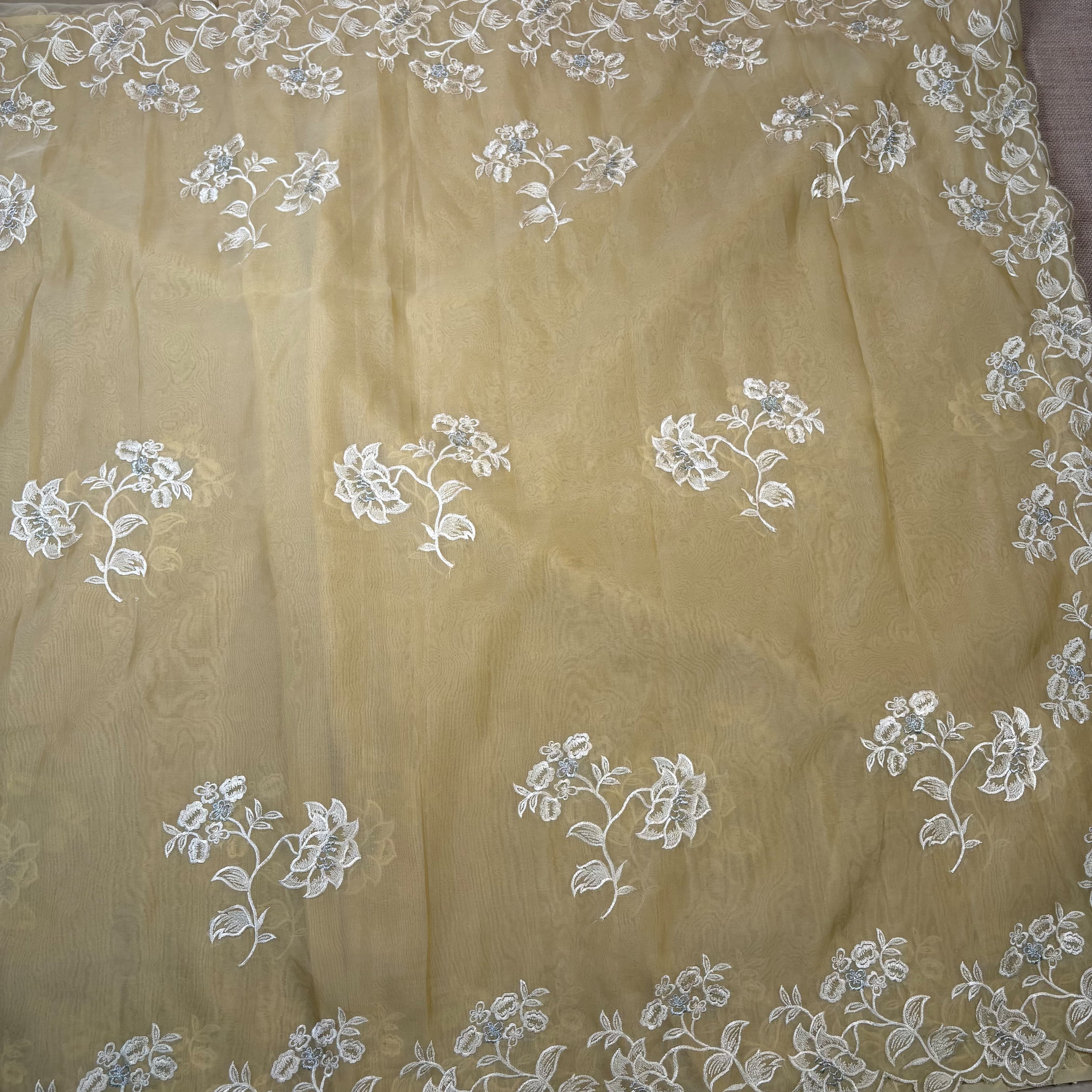 Yellow Banarasi Softy Organza Silk Saree
