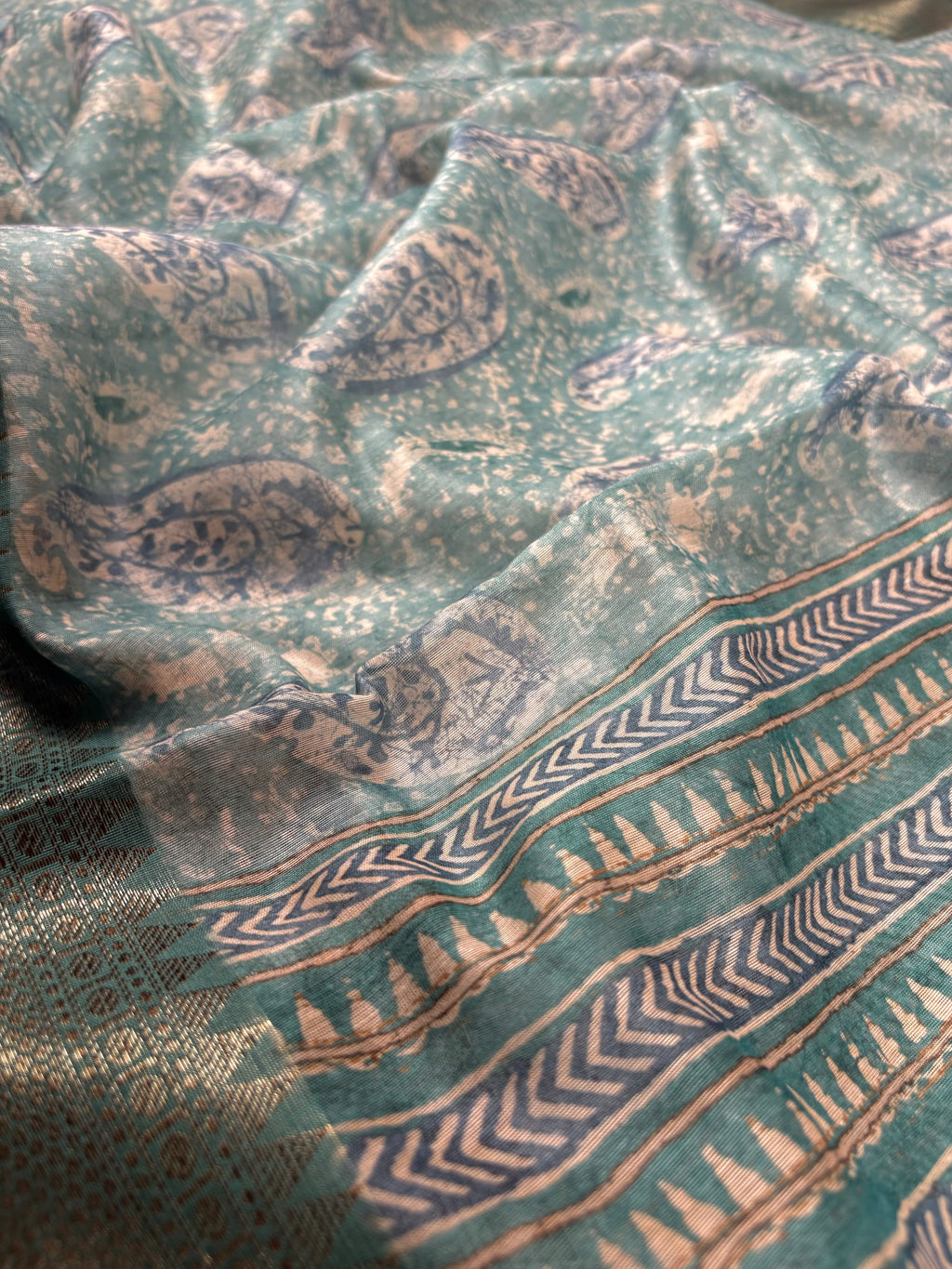 Pista Green Banarasi Chanderi Silk Suit