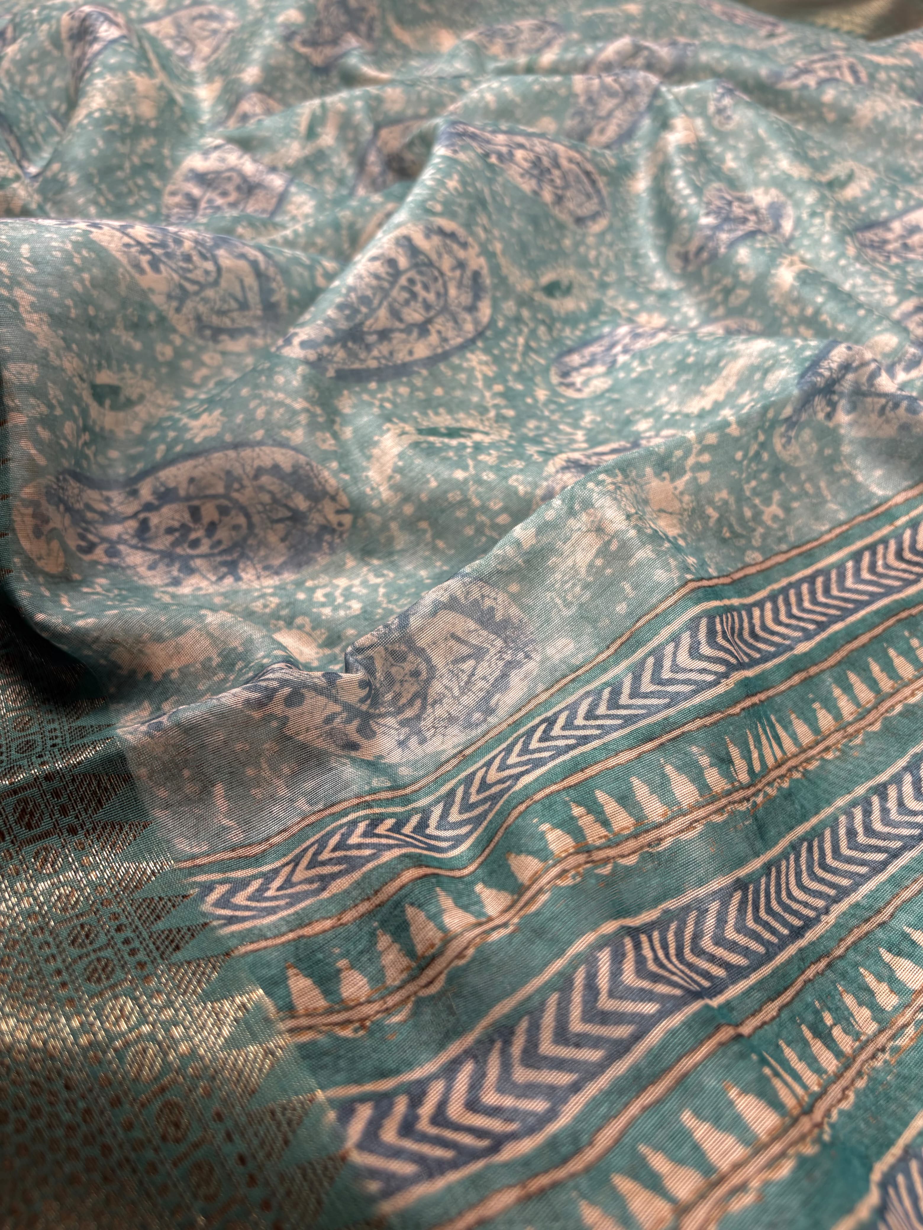 Pista Green Banarasi Chanderi Silk Suit